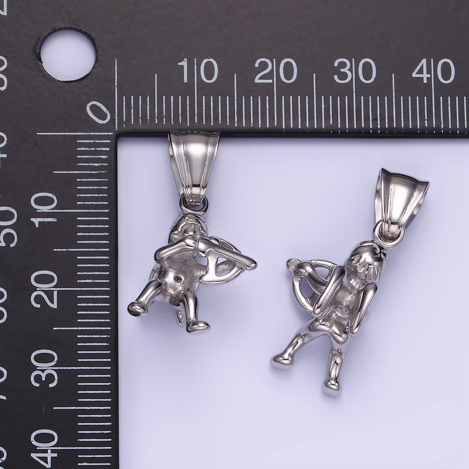 Stainless steel cupid angel pendant charm for necklace bracelet diy jewelry making supply p-1414