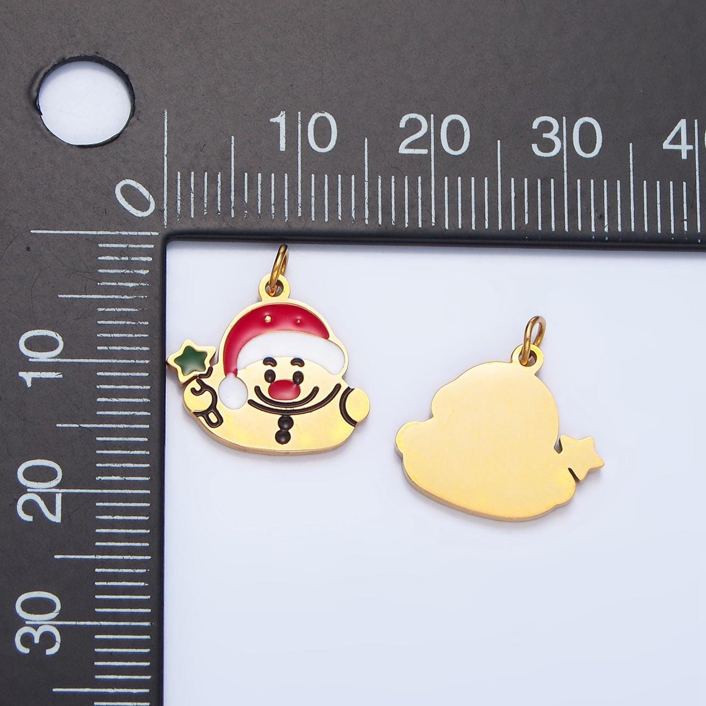 Limited edition gold santa claus reindeer snowman charm dainty gold enamel christmas charms for bracelet necklace jewelry supply
