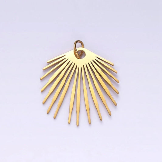 Stainless steel 20mm celestial ray bar lined geometric minimalist charm | p1349