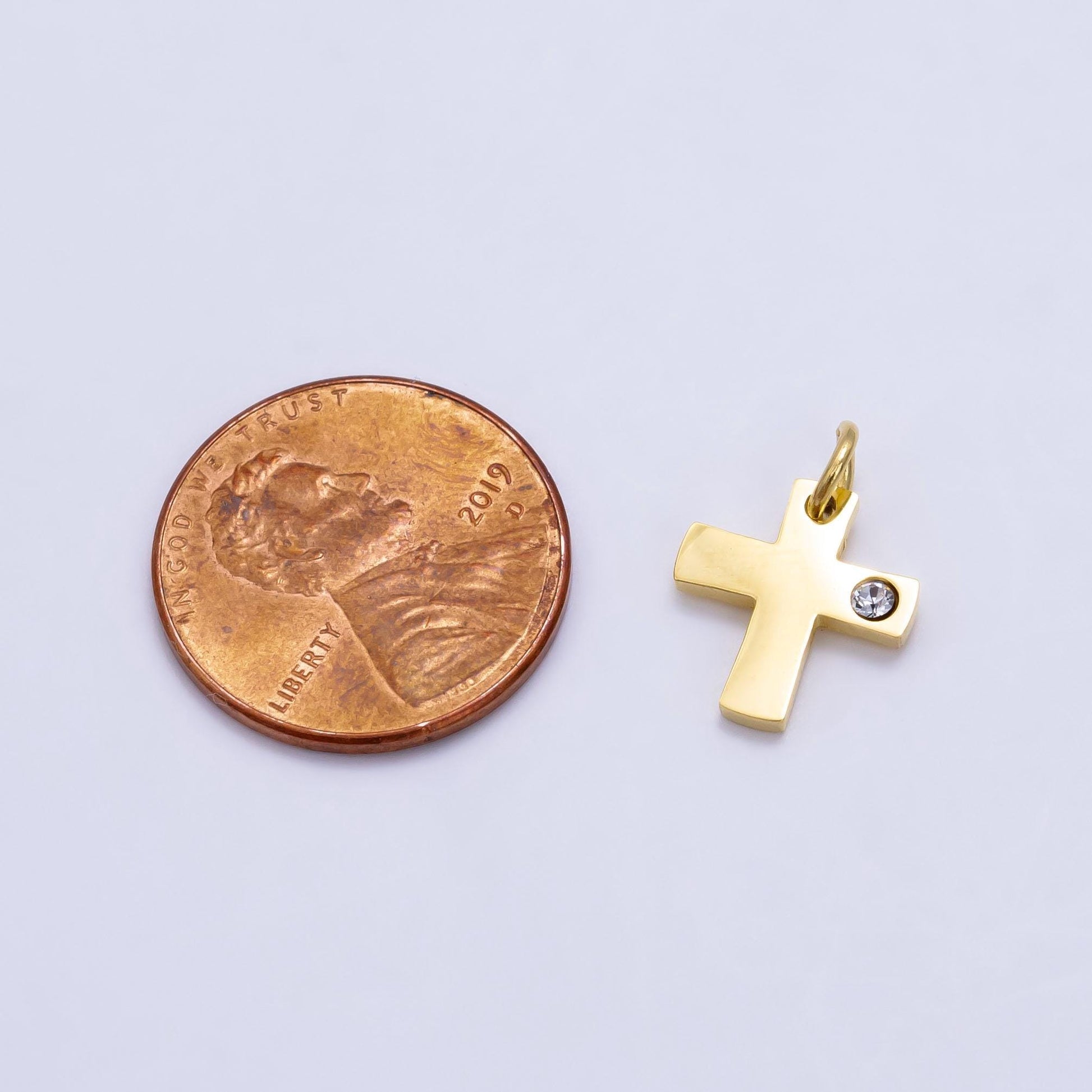 Stainless steel cross charm mini cross pendant religious findings lead nickel free tarnish resistant charm p-1294