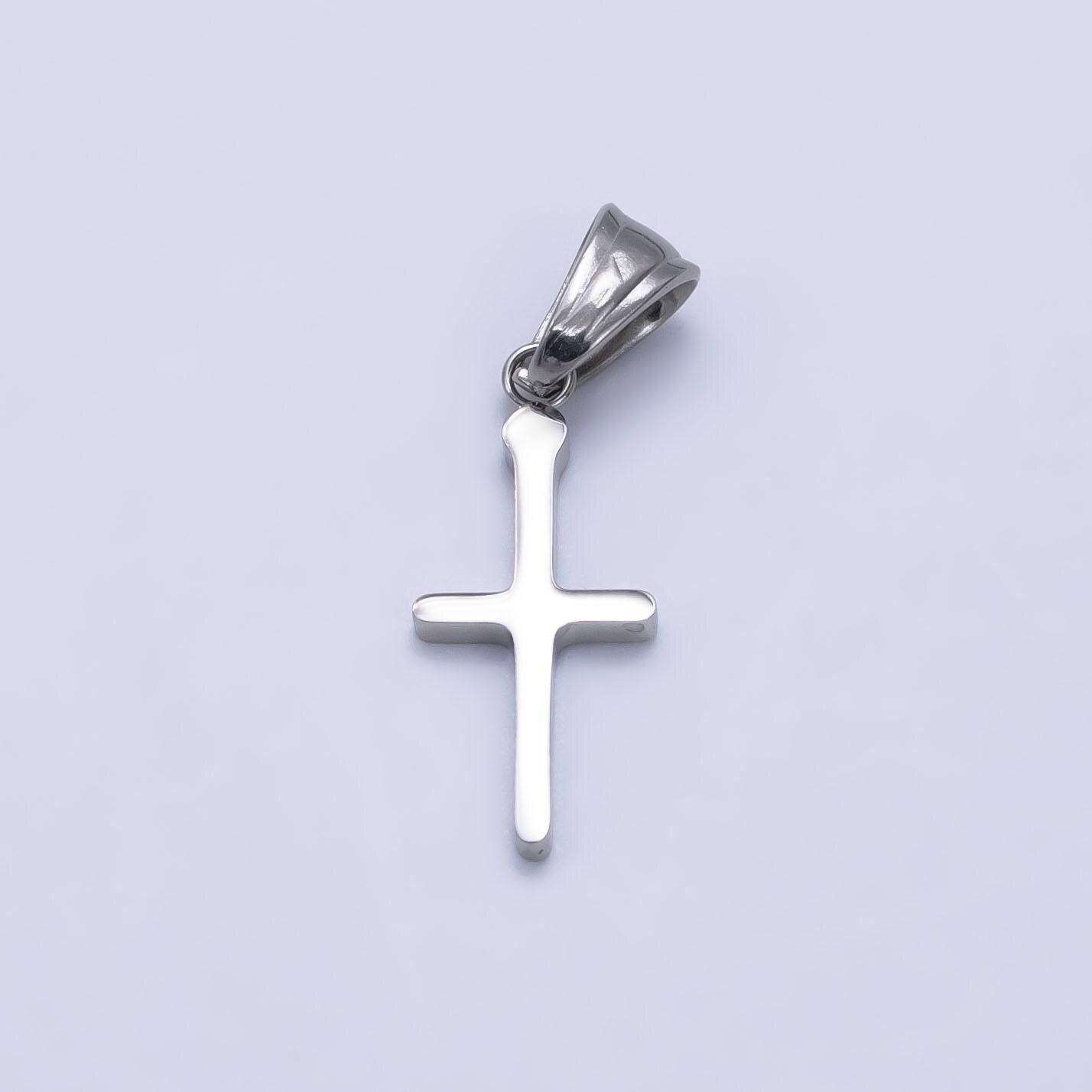 Minimalist gold stainless steel cross charm mini cross pendant religious findings lead nickel free tarnish resistant charm p-1289