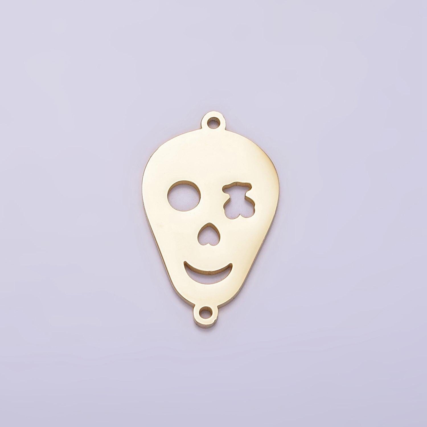 Mini skull charms connector spooky cute skull gothic halloween charm jewelry findings dia de los muertos, day of the dead p1231