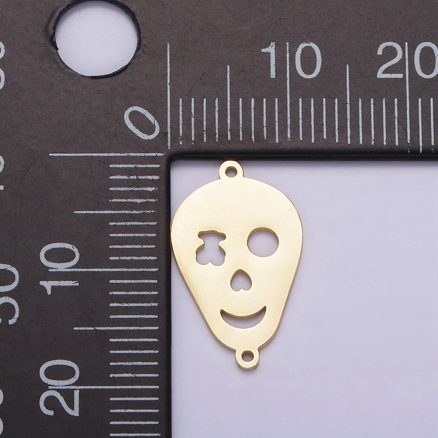 Mini skull charms connector spooky cute skull gothic halloween charm jewelry findings dia de los muertos, day of the dead p1231