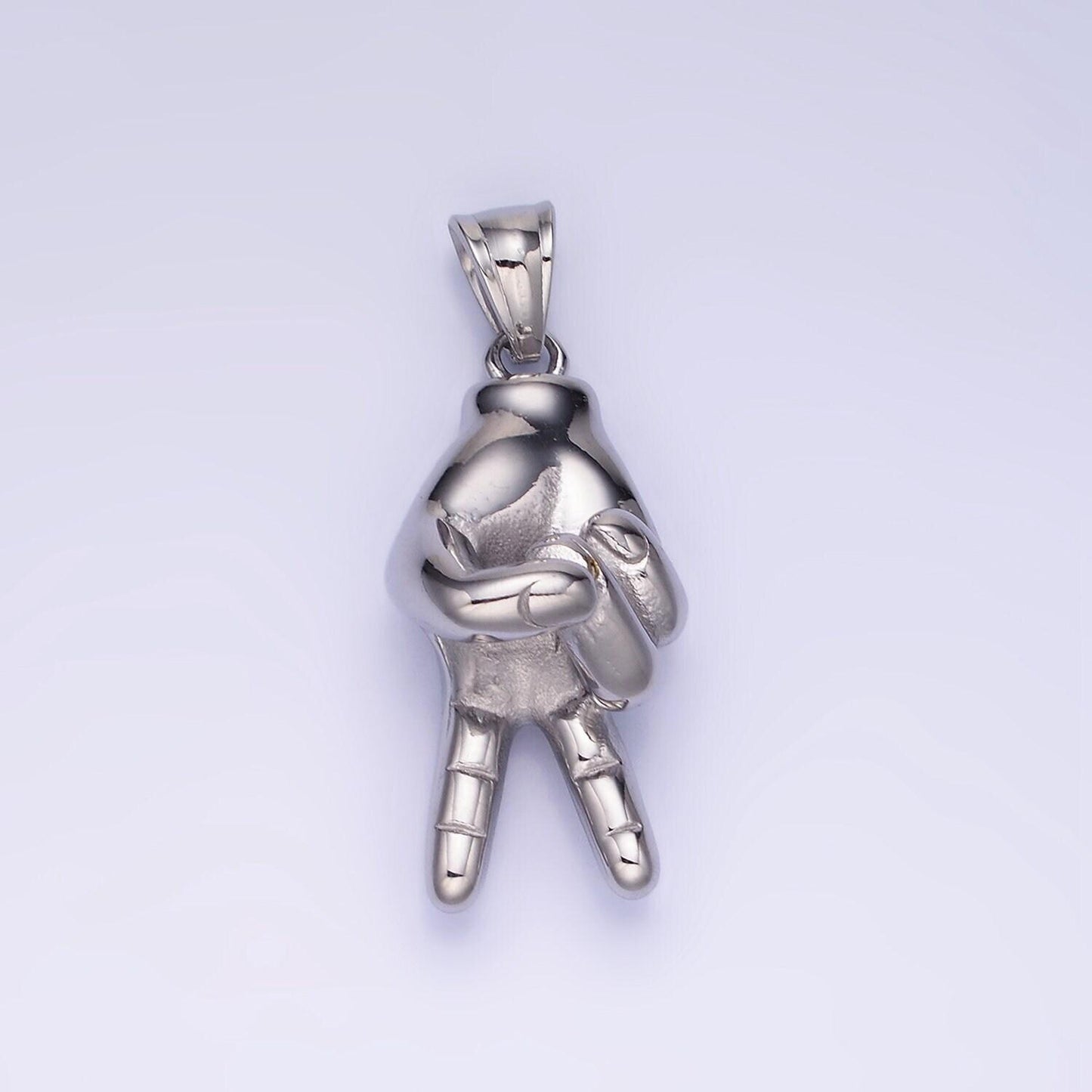 Peace sign hand symbol charm, unique stainless steel peace sign for necklace pendant charm men jewelry making gift p1207