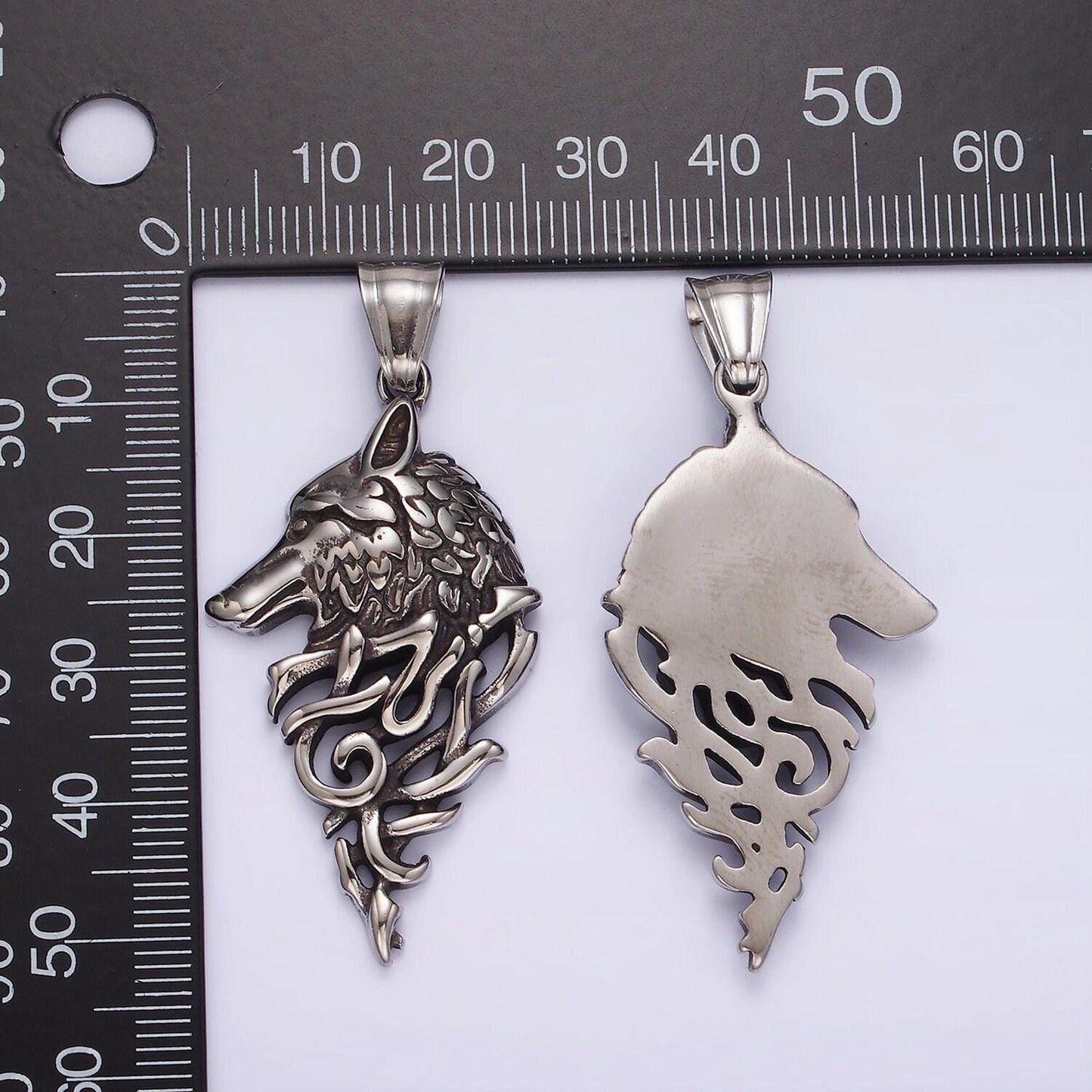 Stainless steel wolf sigil head pendant | p-1185