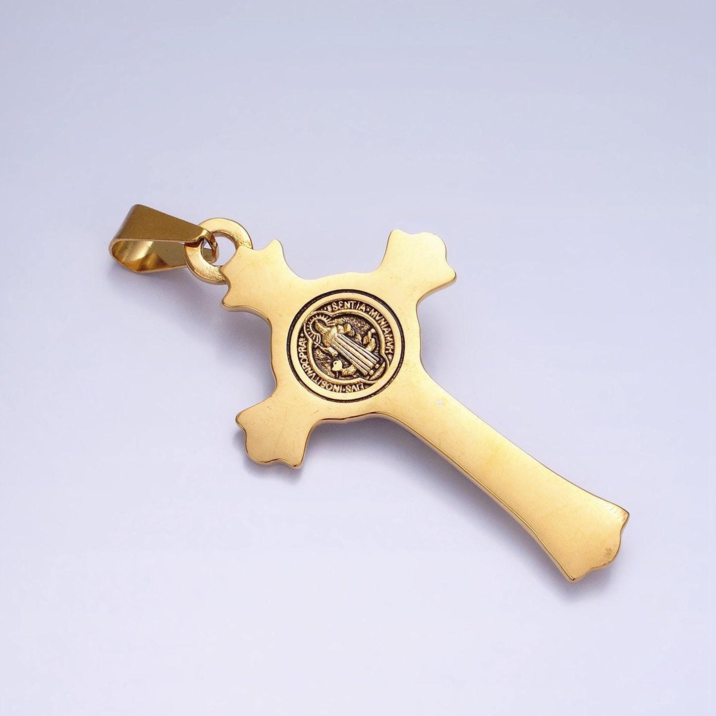 Stainless steel jesus inri cross crucifix pendant for necklace christian jewelry making jesus in the cross gold pendant