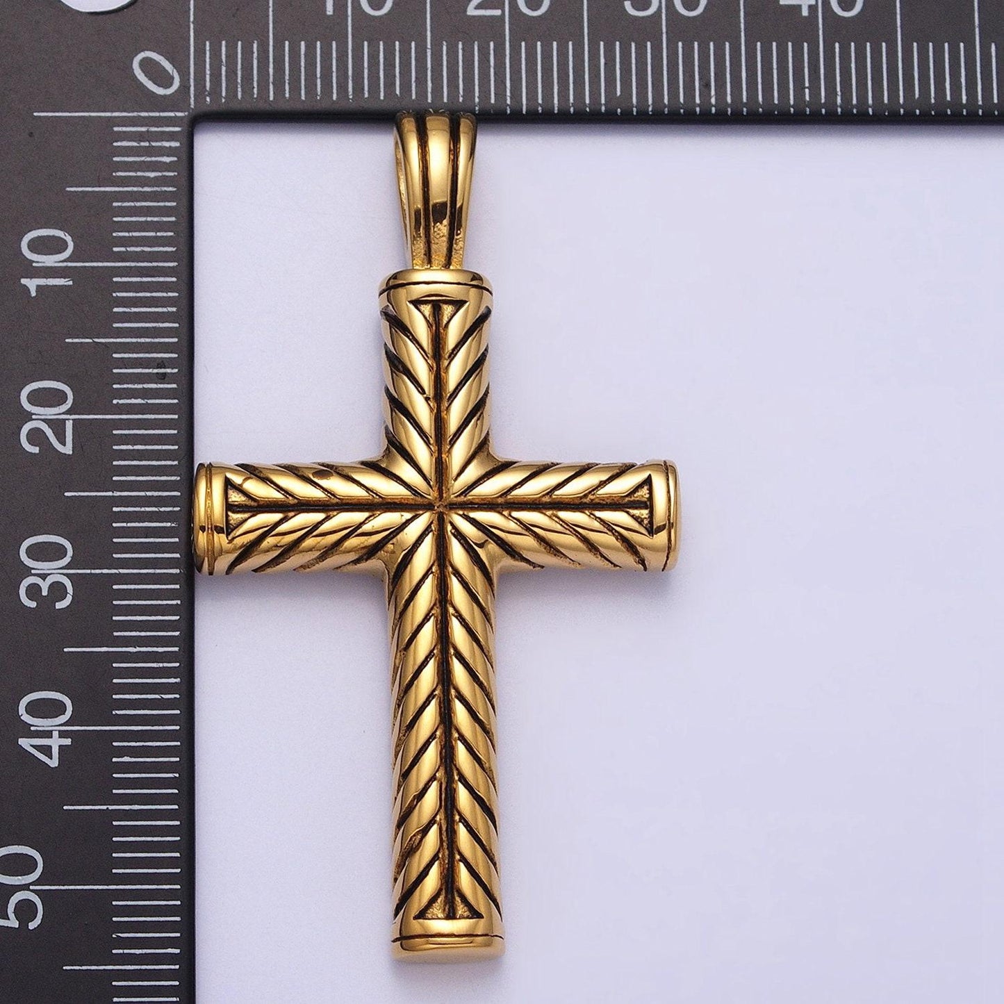 Men chevron cross necklace pendant stainless steel chevron cross charm necklace religious statement jewelry making supply