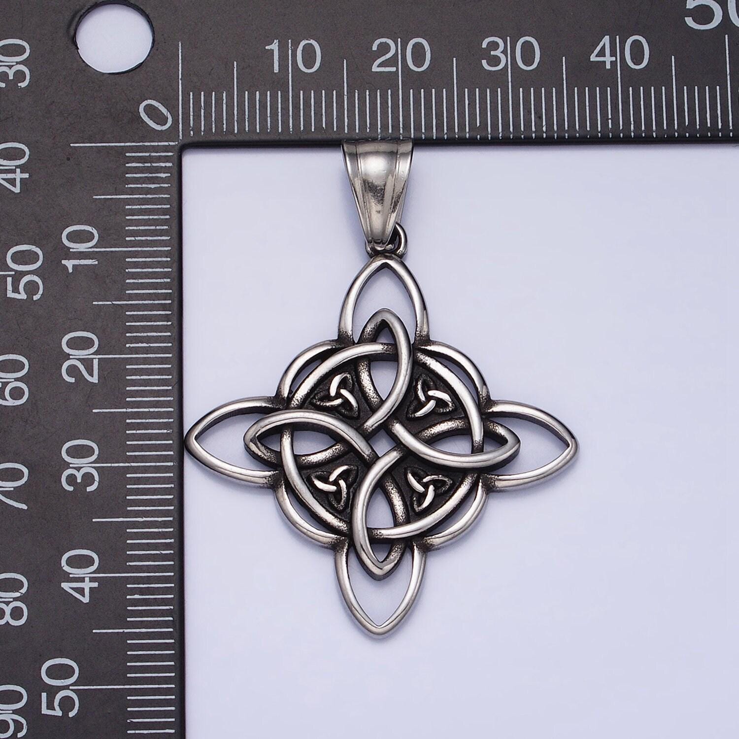 Stainless steel charm in gold & silver tag celestial pendant lead nickel free tarnish free | p-1129