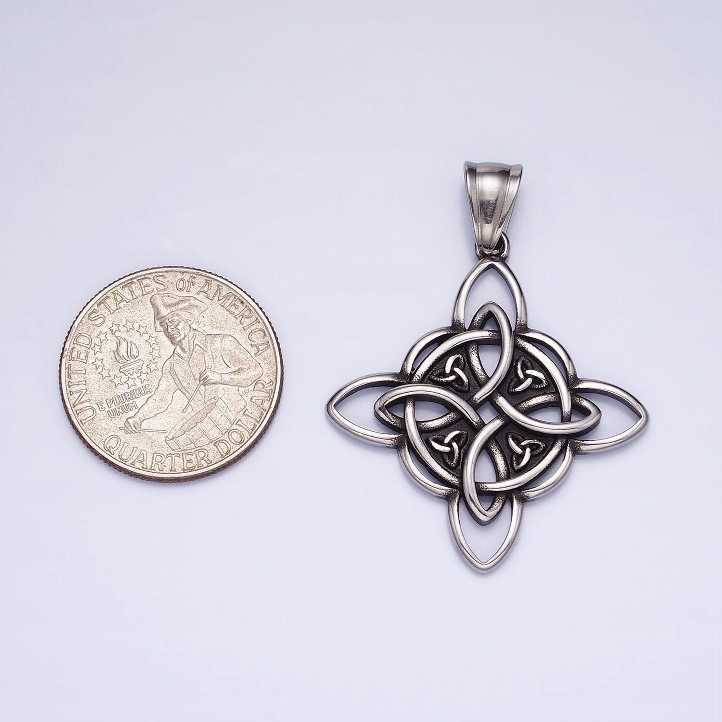 Stainless steel charm in gold & silver tag celestial pendant lead nickel free tarnish free | p-1129