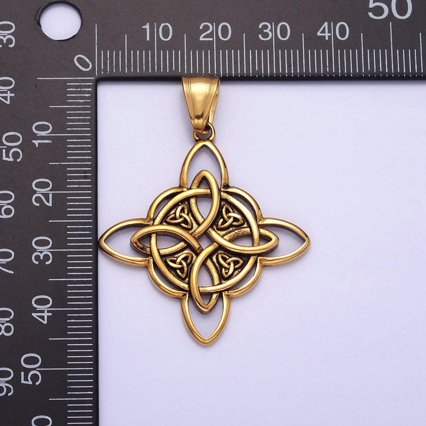 Stainless steel charm in gold & silver tag celestial pendant lead nickel free tarnish free | p-1129