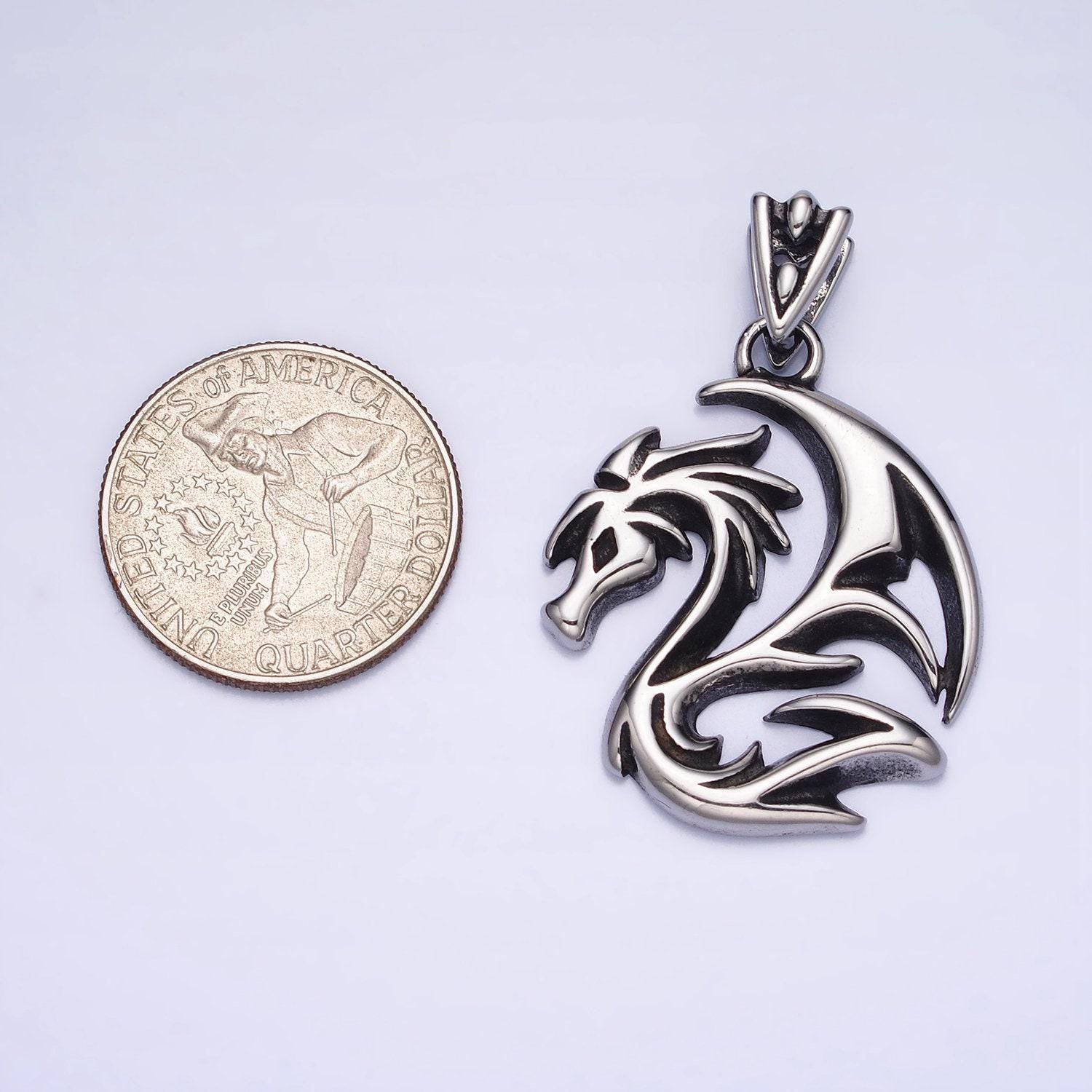 Stainless steel dragon pendant for necklace men jewelry emo punk rock teenager necklace | p-1127