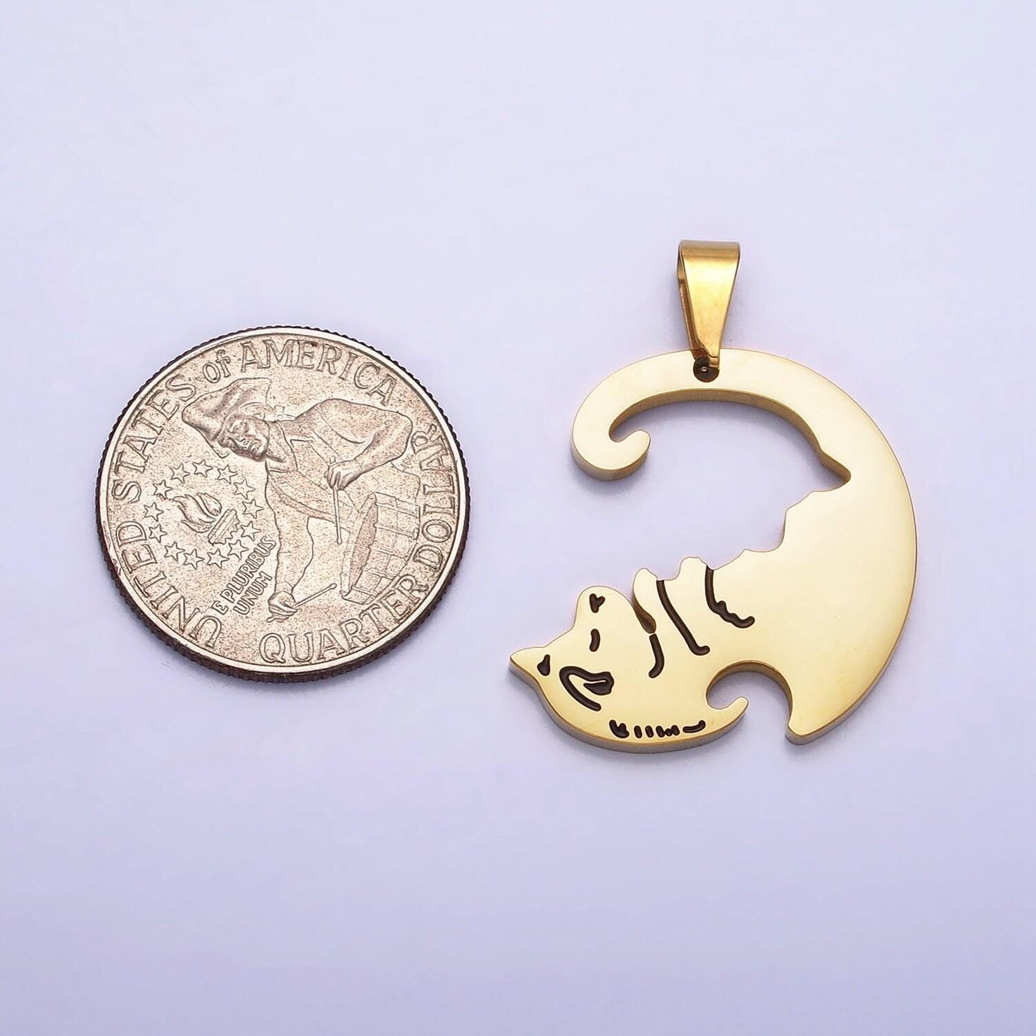 1 set stainless steel dog puppy couple's friendship pendant set in gold & silver animal lover pet jewelry collar | p-1123