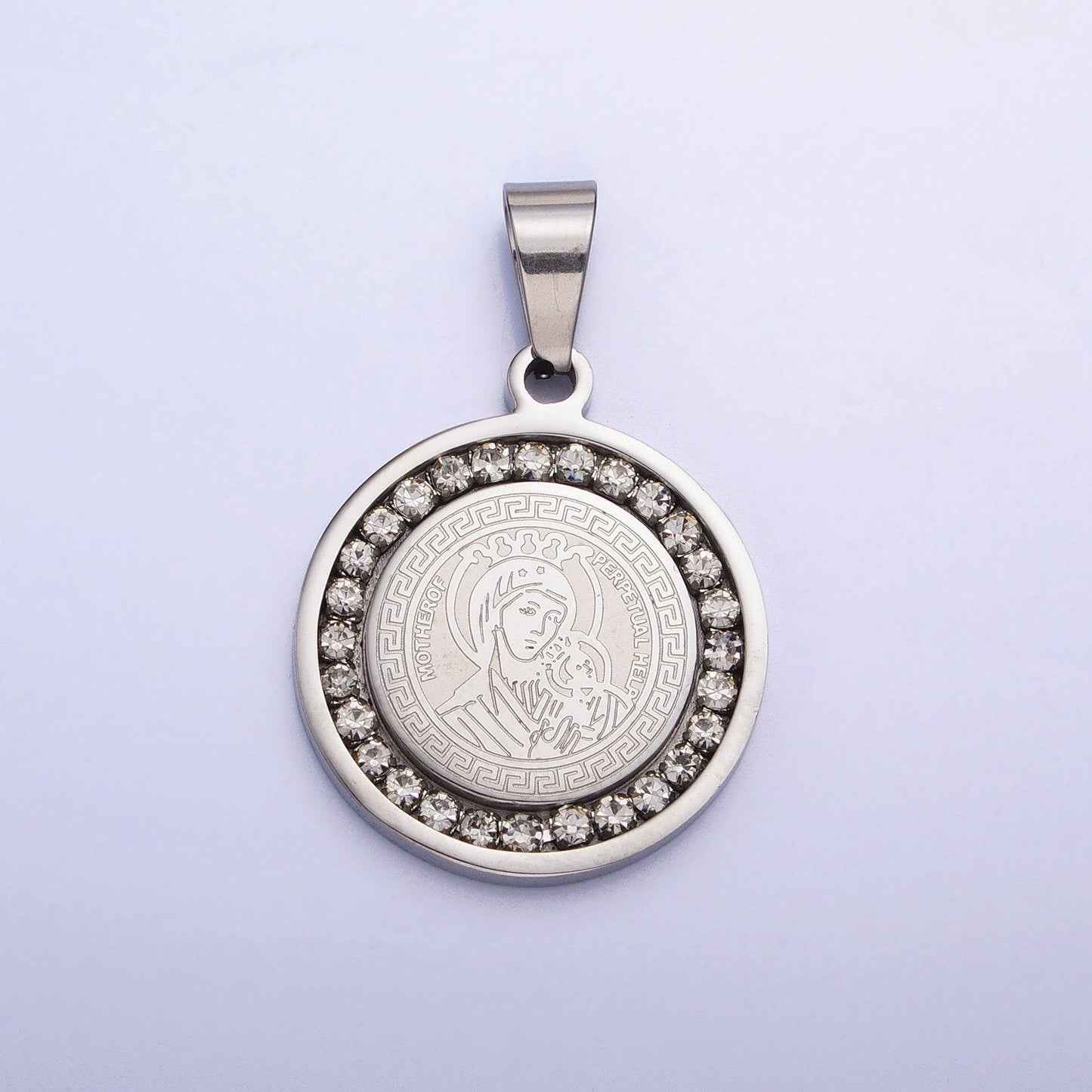 Double sided 24k gold filled our lady of perpetual help medallion pendant 25mm for catholic religious jewelry p-1116