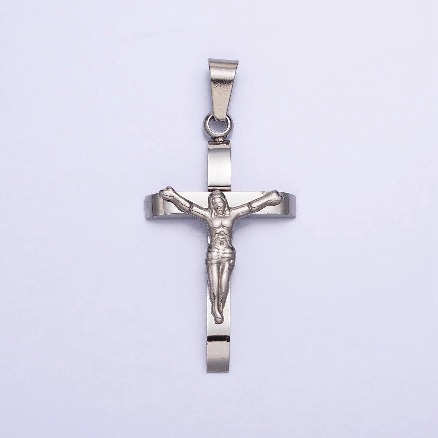Crucifix cross pendant in 24k gold filled jesus in the cross medallion for religious unisex jewelry making p-1114
