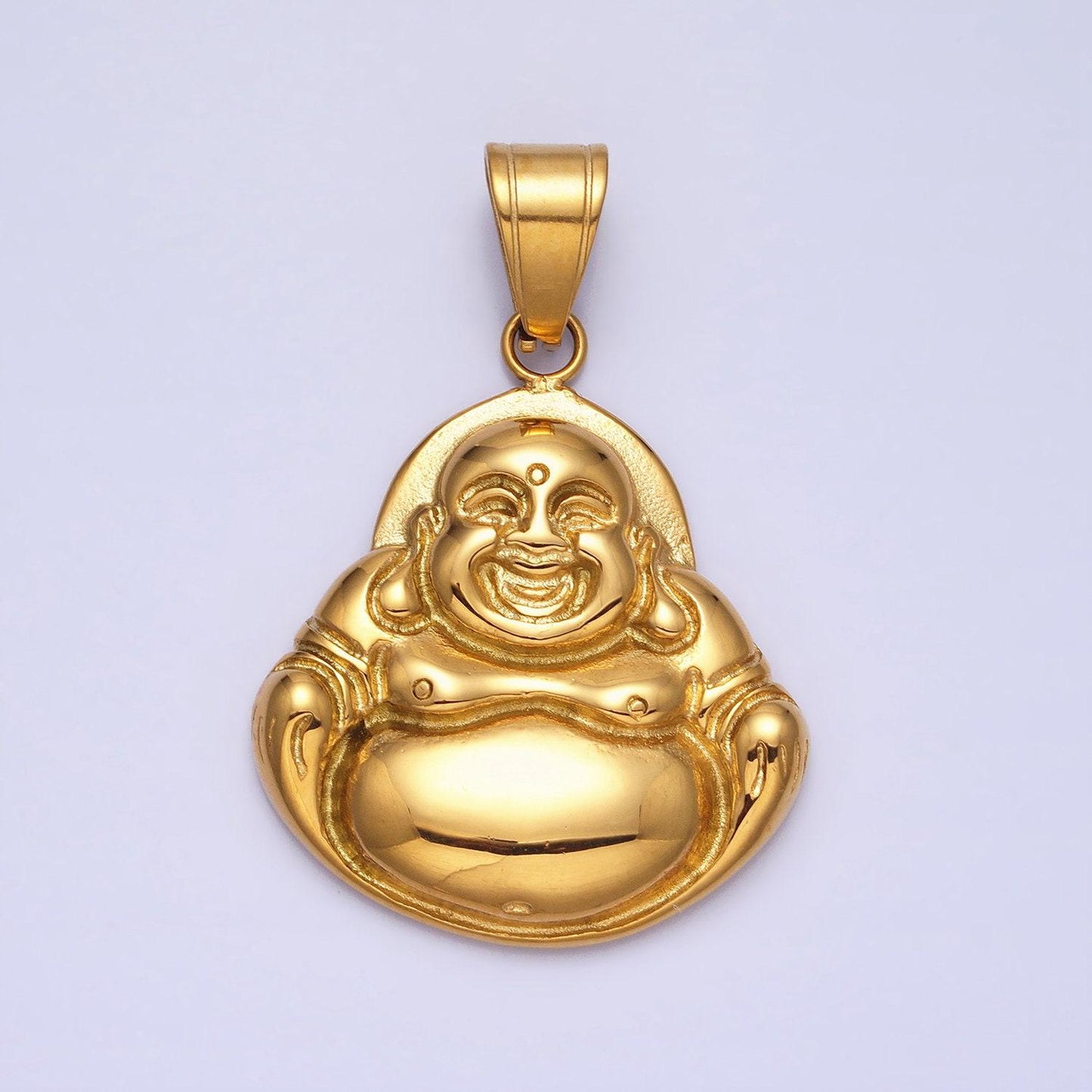 Stainless steel buddha pendant in silver & gold | p-1103