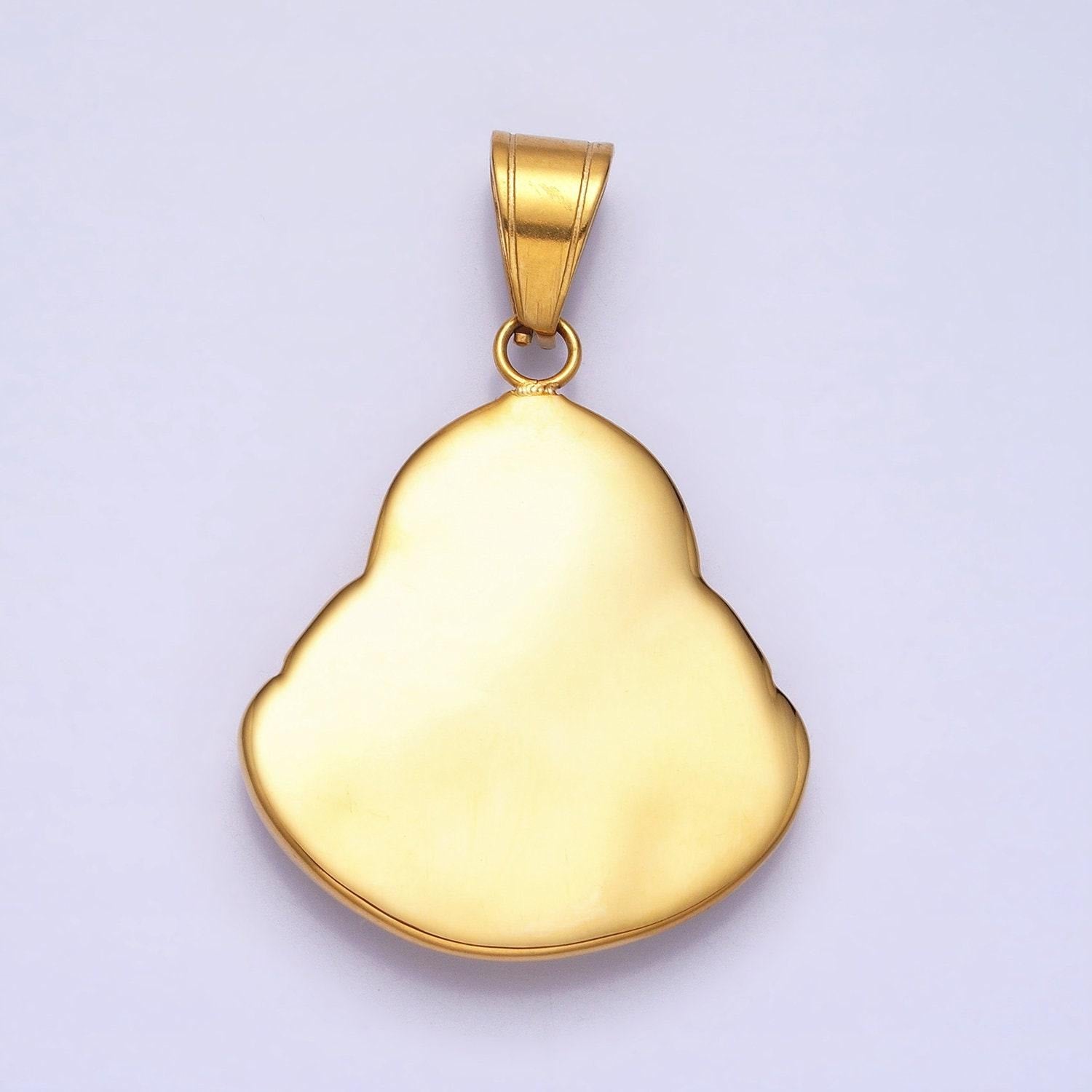 Stainless steel buddha pendant in silver & gold | p-1103