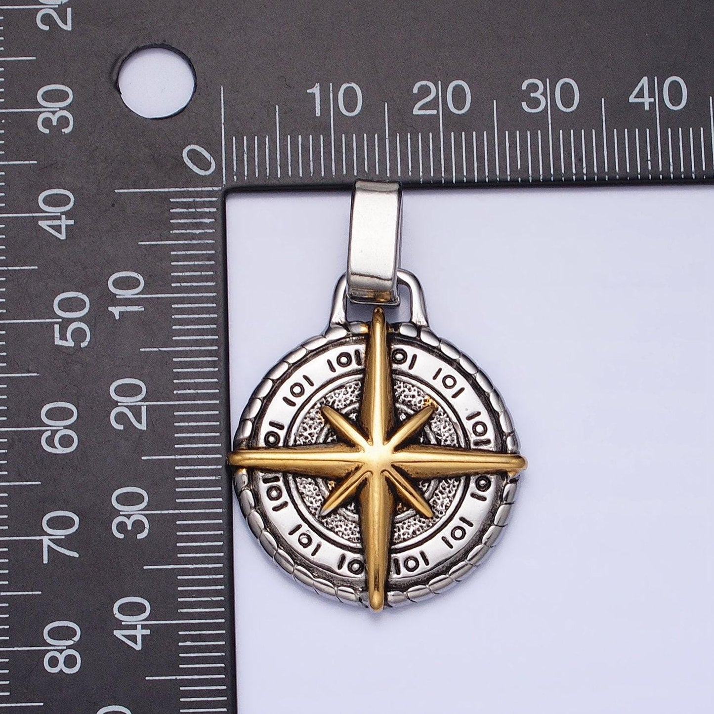 Men compass pendant necklace stainless steel jewelry heavy weight jewelry travel statement necklace supply p-1091 p-1092