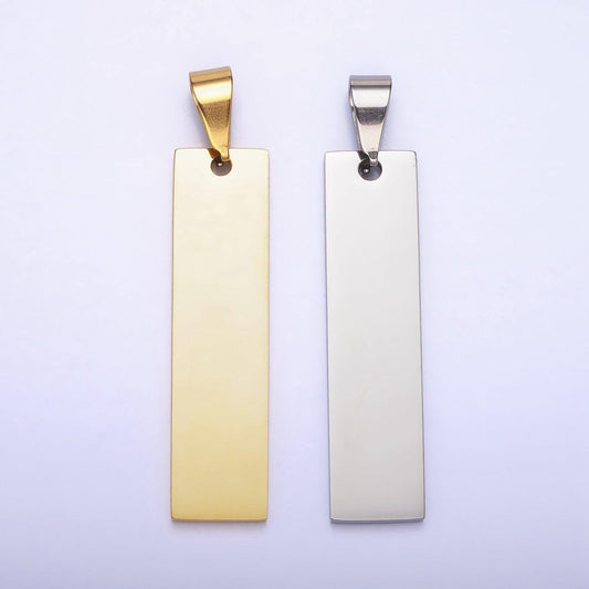 Stainless steel personalized vertical bar pendant flat name 3d pendant, engrave name date coordinate bar pendant p-1087 p-1088