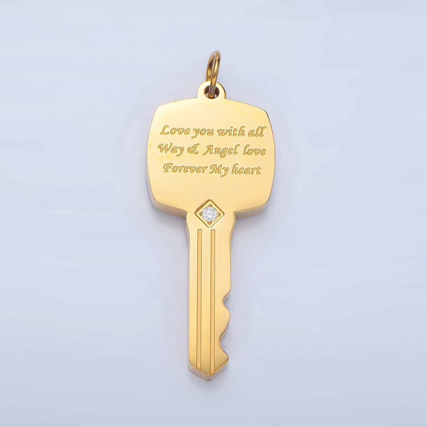 Stainless steel key pendant charm, dainty key pendant charm, lock pendant, for men jewelry making supply p1021
