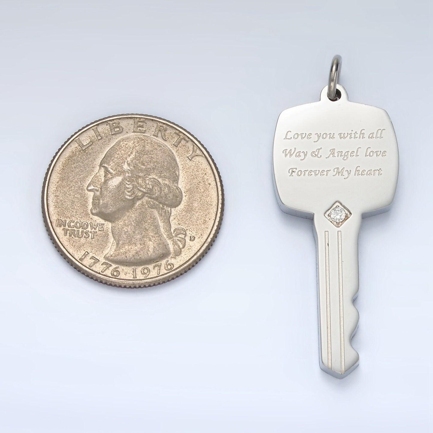 Stainless steel key pendant charm, dainty key pendant charm, lock pendant, for men jewelry making supply p1021