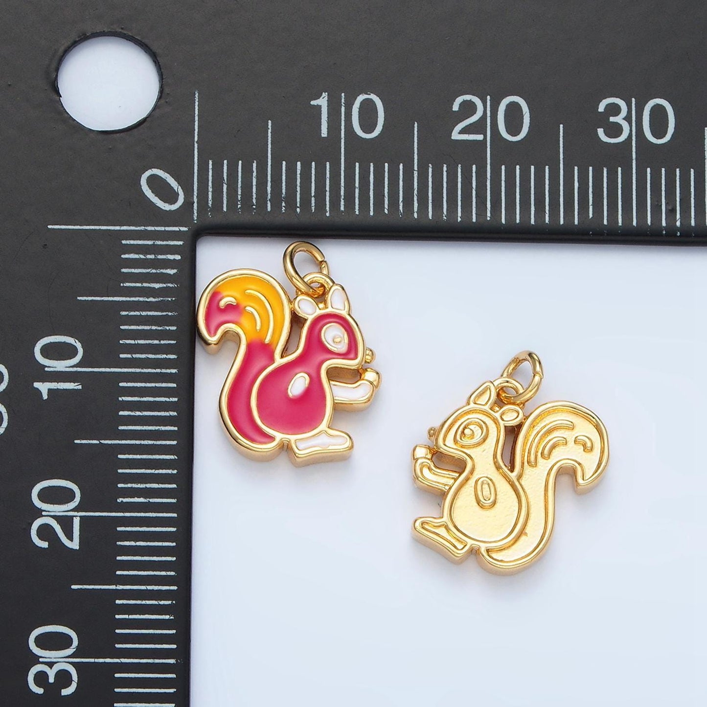 24k gold filled enamel charm for thanksgiving fall charm inspired bracelet necklace add-on charm turkey pumpkin squirrel pendant | n791