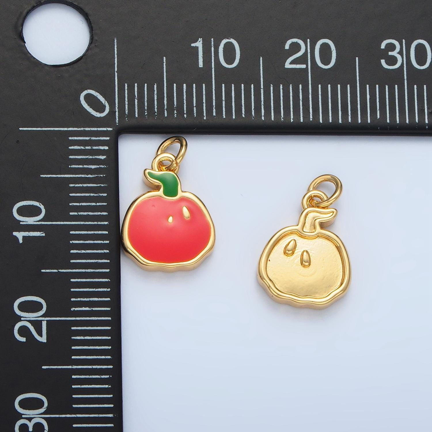 24k gold filled enamel charm for thanksgiving fall charm inspired bracelet necklace add-on charm turkey pumpkin squirrel pendant | n791