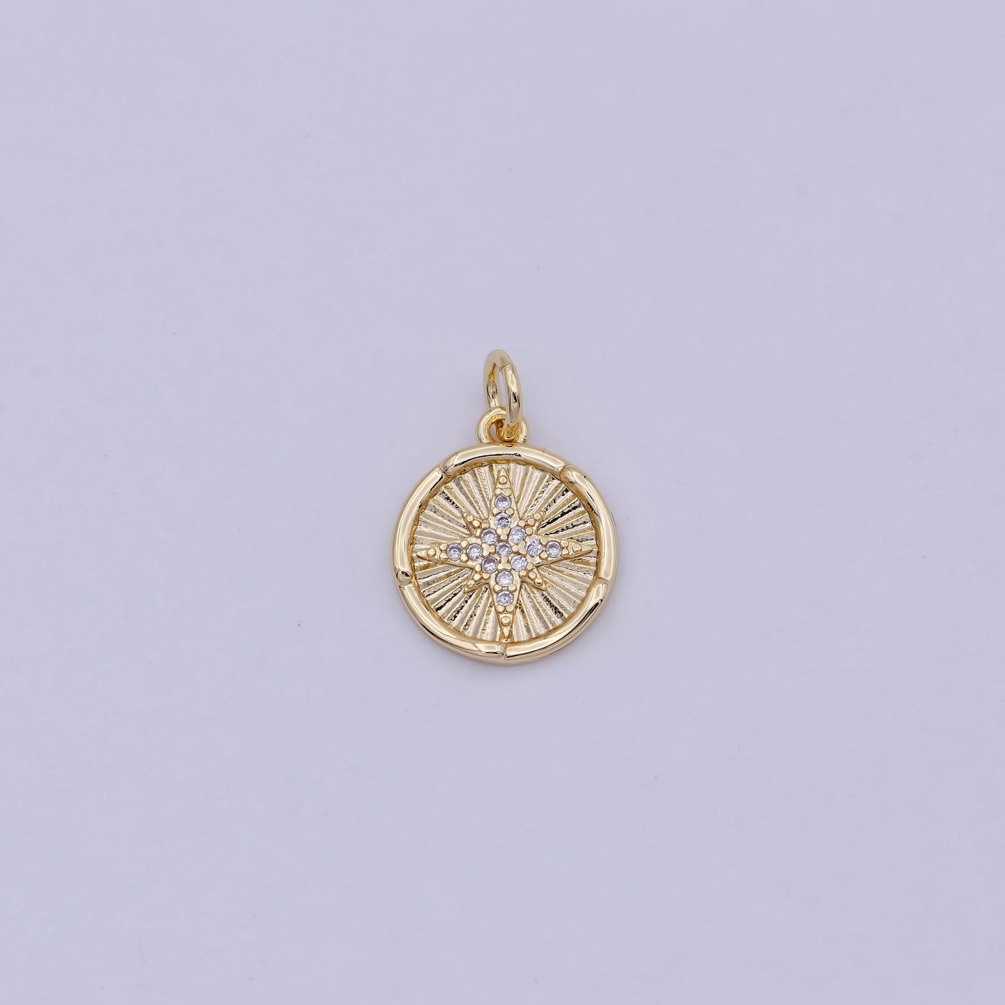 Mini gold filled north star charm with cz stone for celestial jewelry