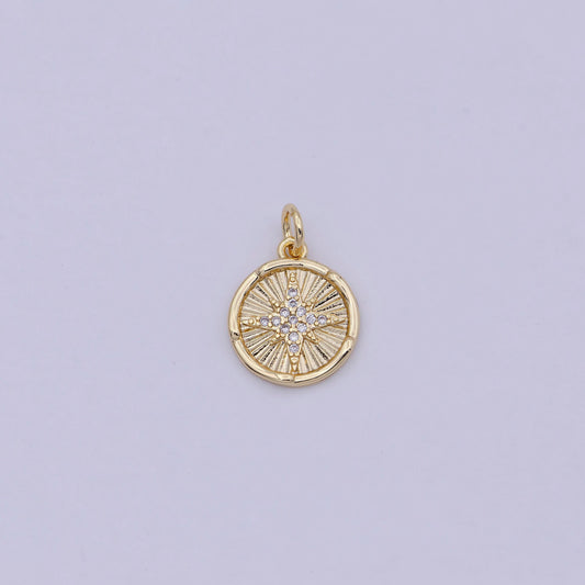 Mini gold filled north star charm with cz stone for celestial jewelry