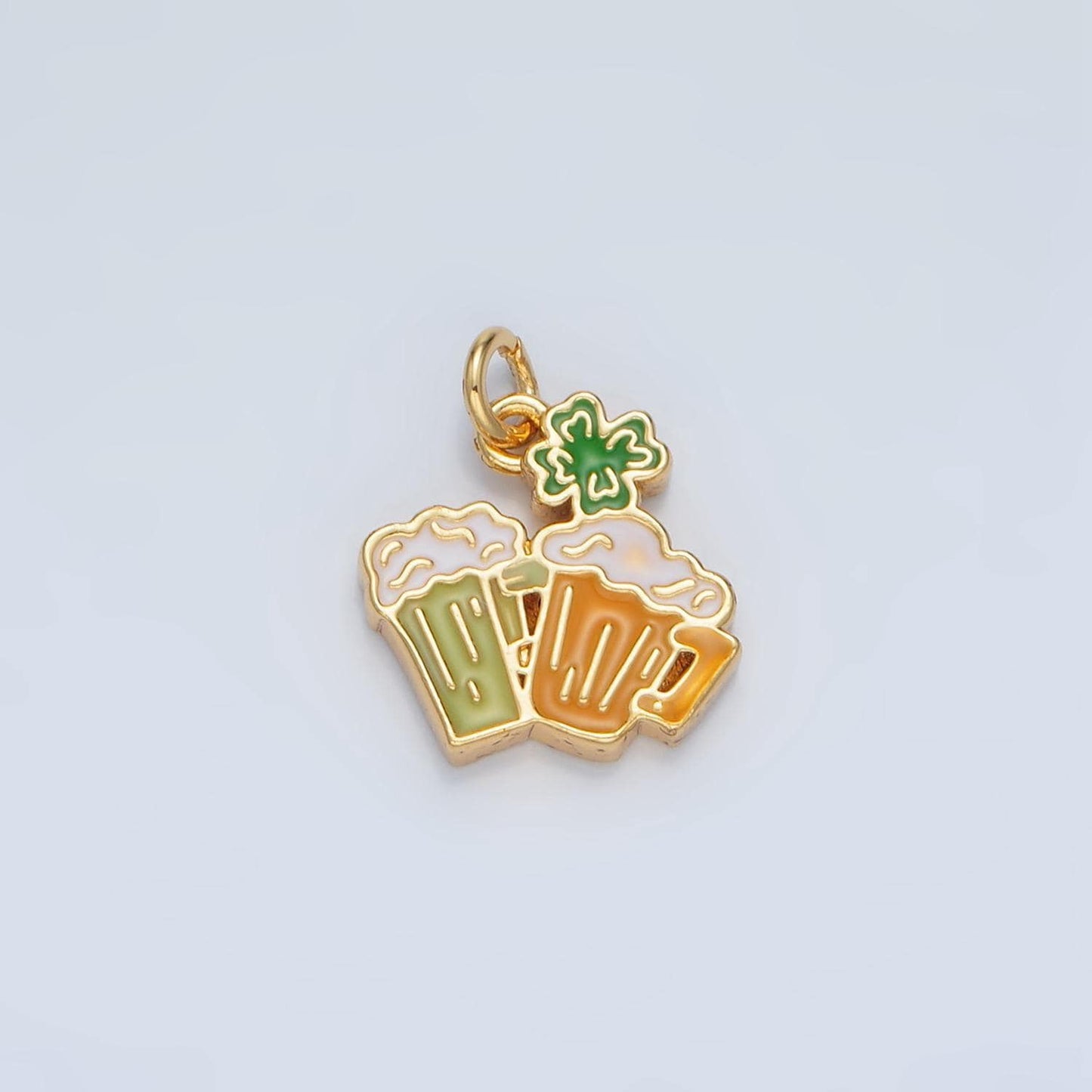 Dainty gold filled beer mug charms saint patrick charms silver oktoberfest charms wholesale enamel charm for bracelet necklace earring n873