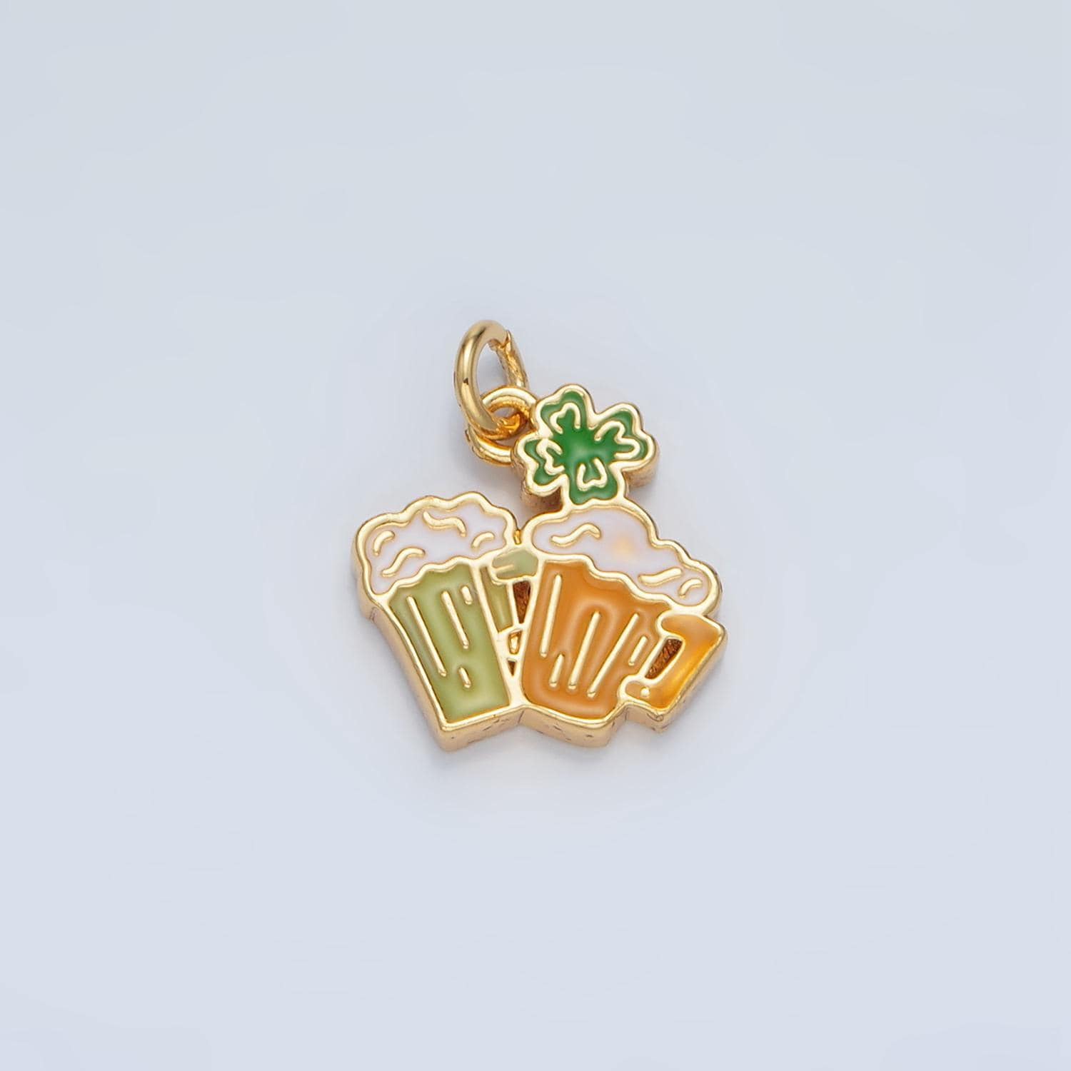 Dainty gold filled beer mug charms saint patrick charms silver oktoberfest charms wholesale enamel charm for bracelet necklace earring n873