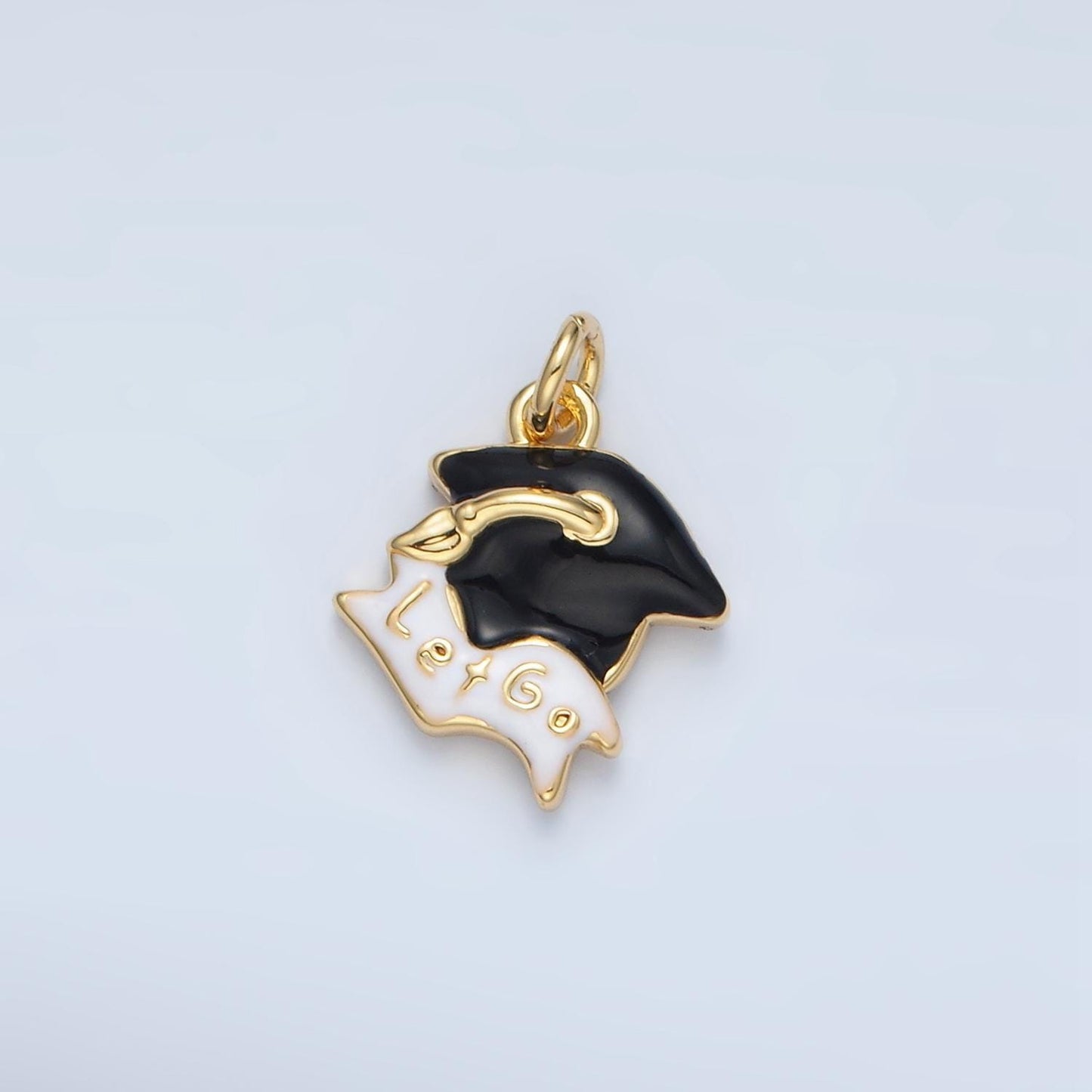 Dainty gold graduation cap charms for grad cap charm necklace bracelet charm gift for graduation idea n822