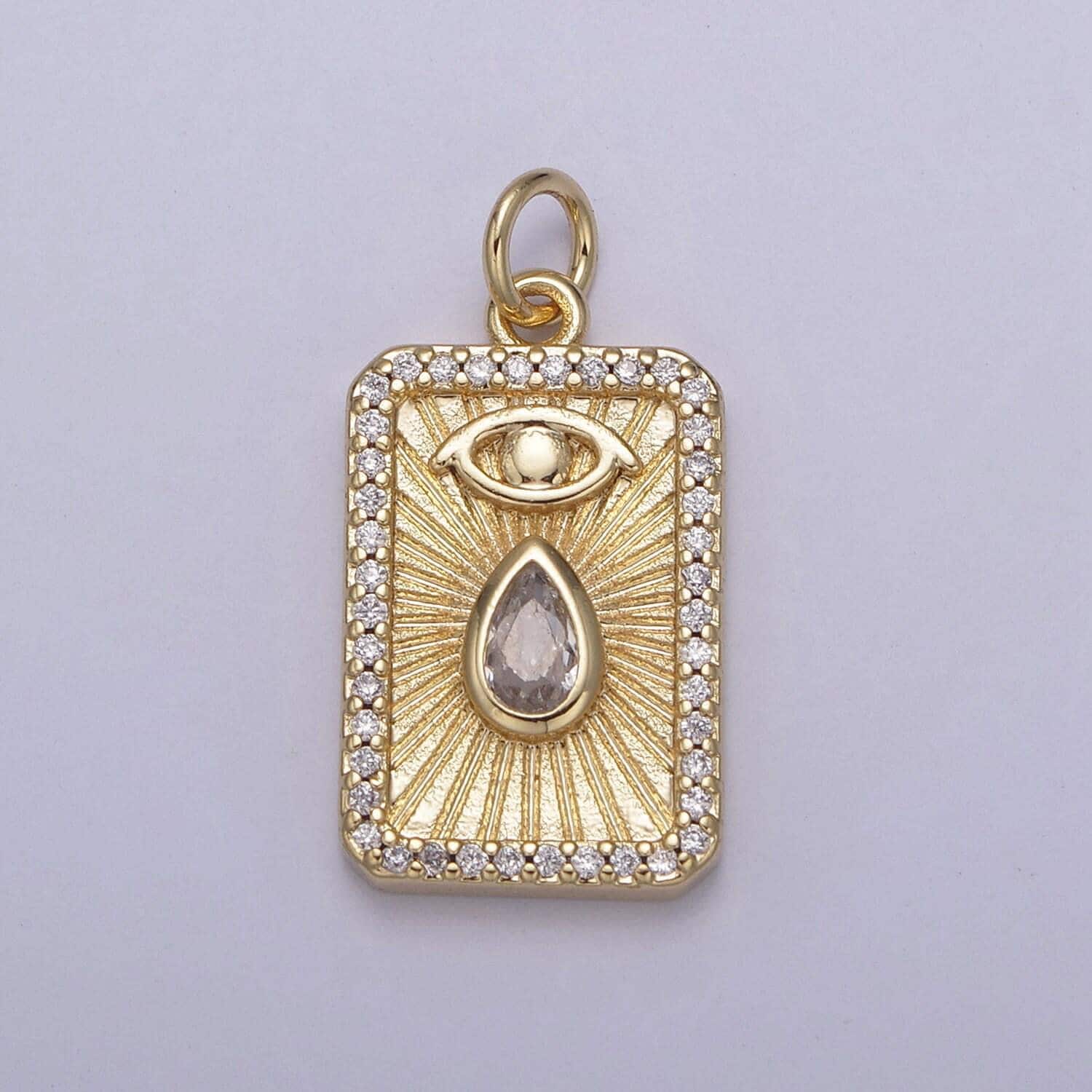 14k gold filled evil eye pendant with 4 cz color option | diy fashion jewelry charm add on necklace bracelet earring| n-777