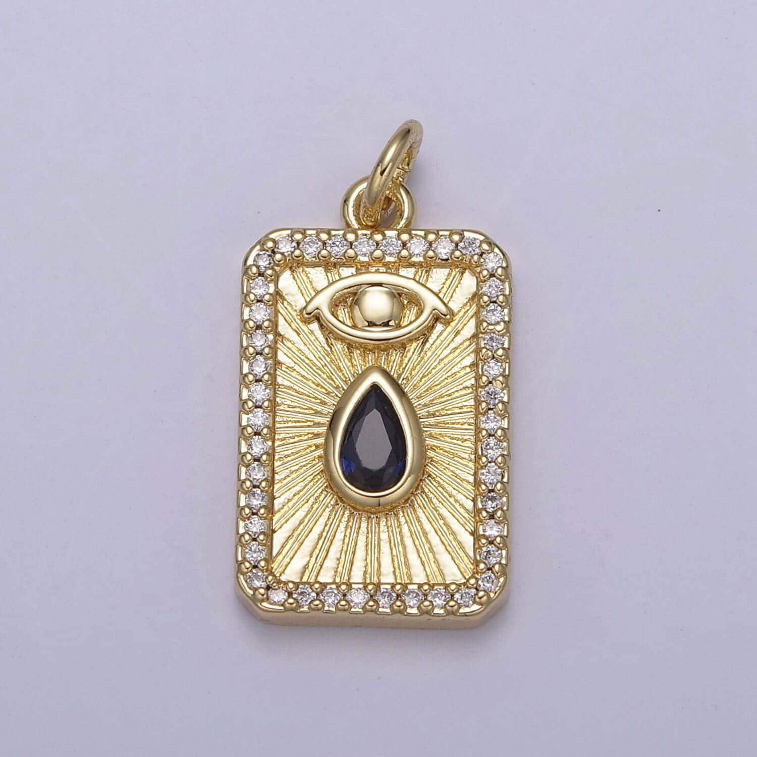 14k gold filled evil eye pendant with 4 cz color option | diy fashion jewelry charm add on necklace bracelet earring| n-777