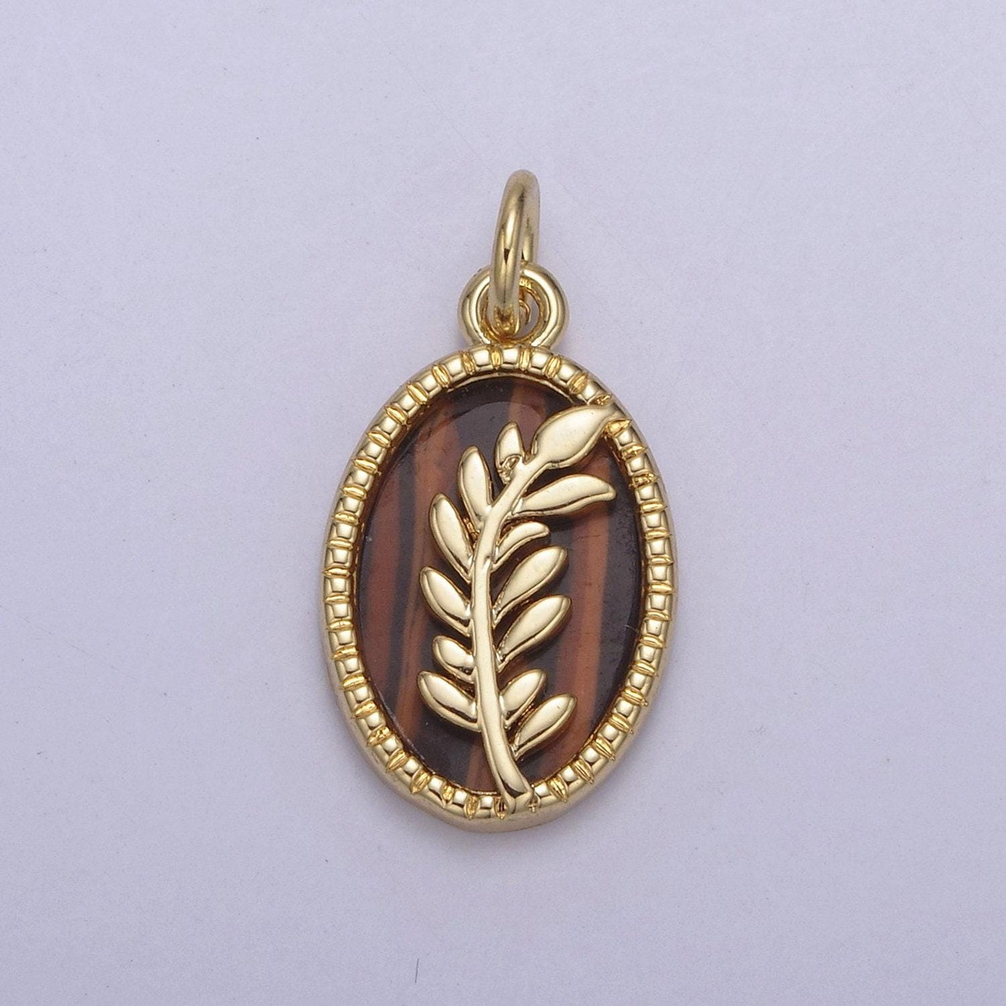 14k gold filled pearl, tiger eye, abalone shell charm pendant olive branch charm for floral necklace bracelet jewelry making n-770