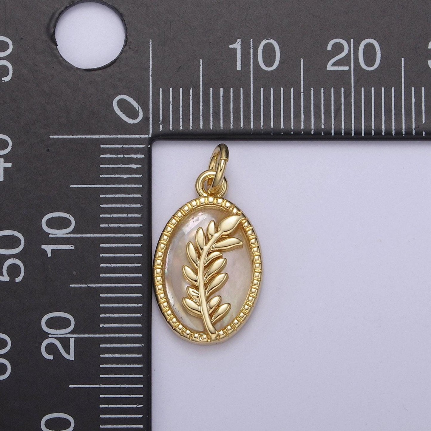 14k gold filled pearl, tiger eye, abalone shell charm pendant olive branch charm for floral necklace bracelet jewelry making n-770