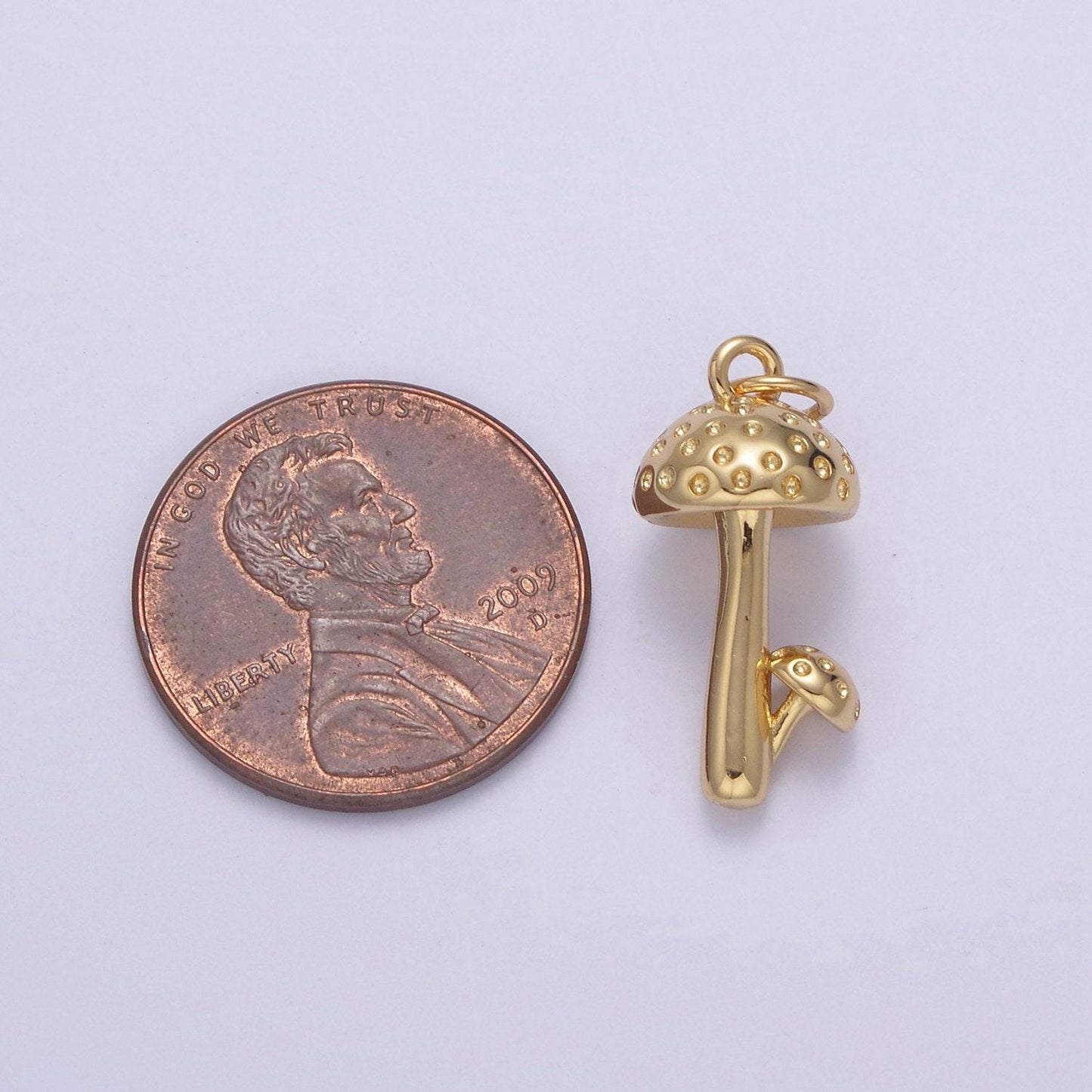 Dainty mushroom pendant 14k gold filled | diy fashion jewelry charm add on necklace bracelet earring | n-749