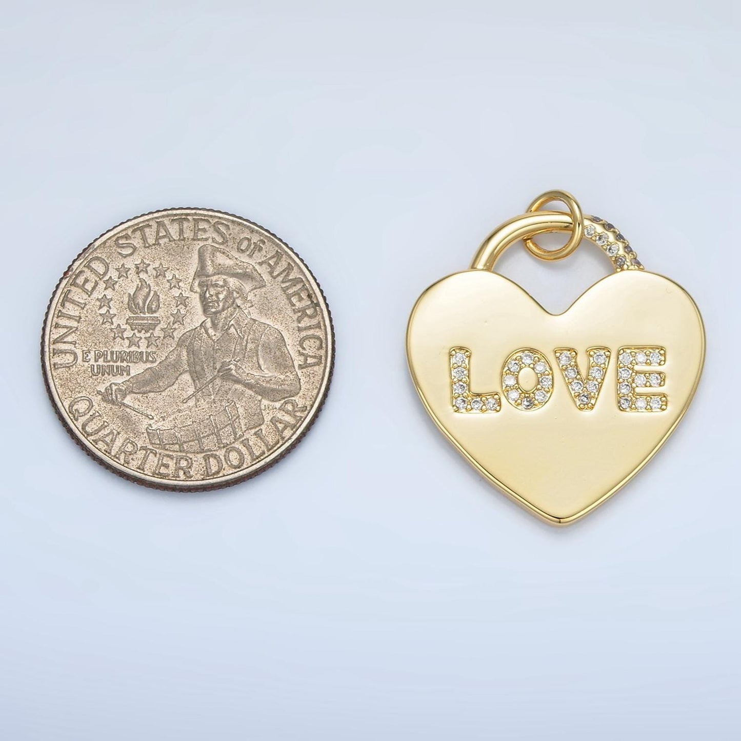 Big 24k gold filled heart charm padlock love pendant for statement center piece charm necklace jewelry making supply | n743