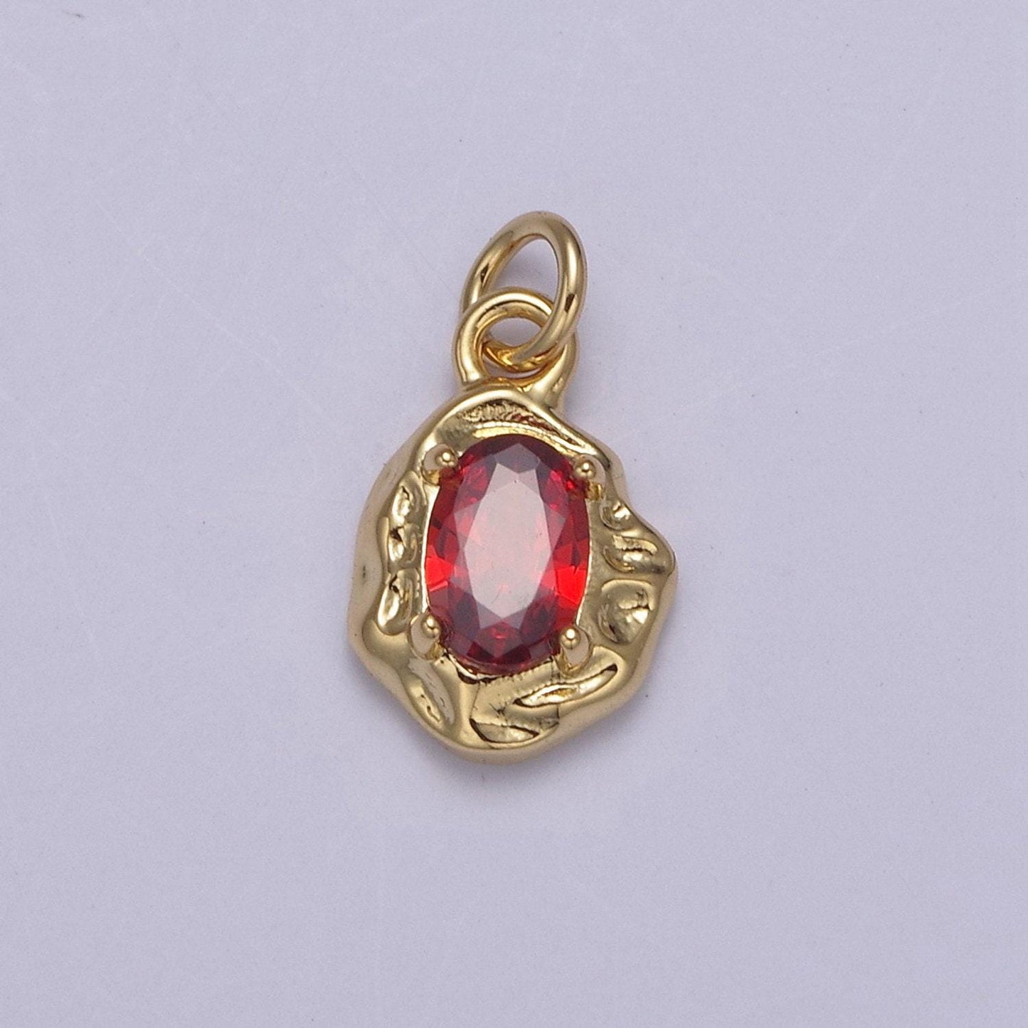 Mini gold rustic charm with colorful cubic zirconia stone option | diy fashion pendant jewelry necklace bracelet earring | n-715