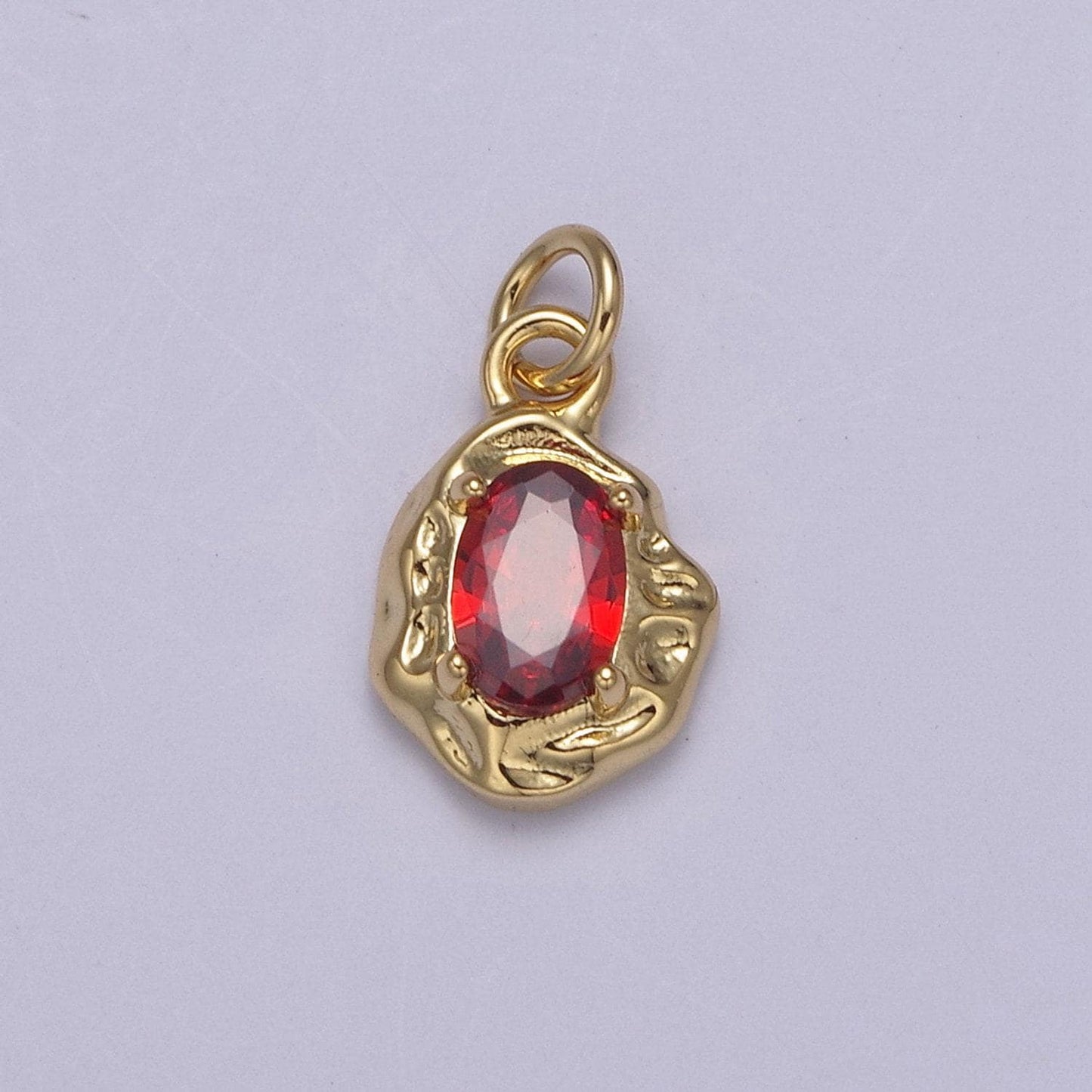 Mini gold rustic charm with colorful cubic zirconia stone option | diy fashion pendant jewelry necklace bracelet earring | n-716