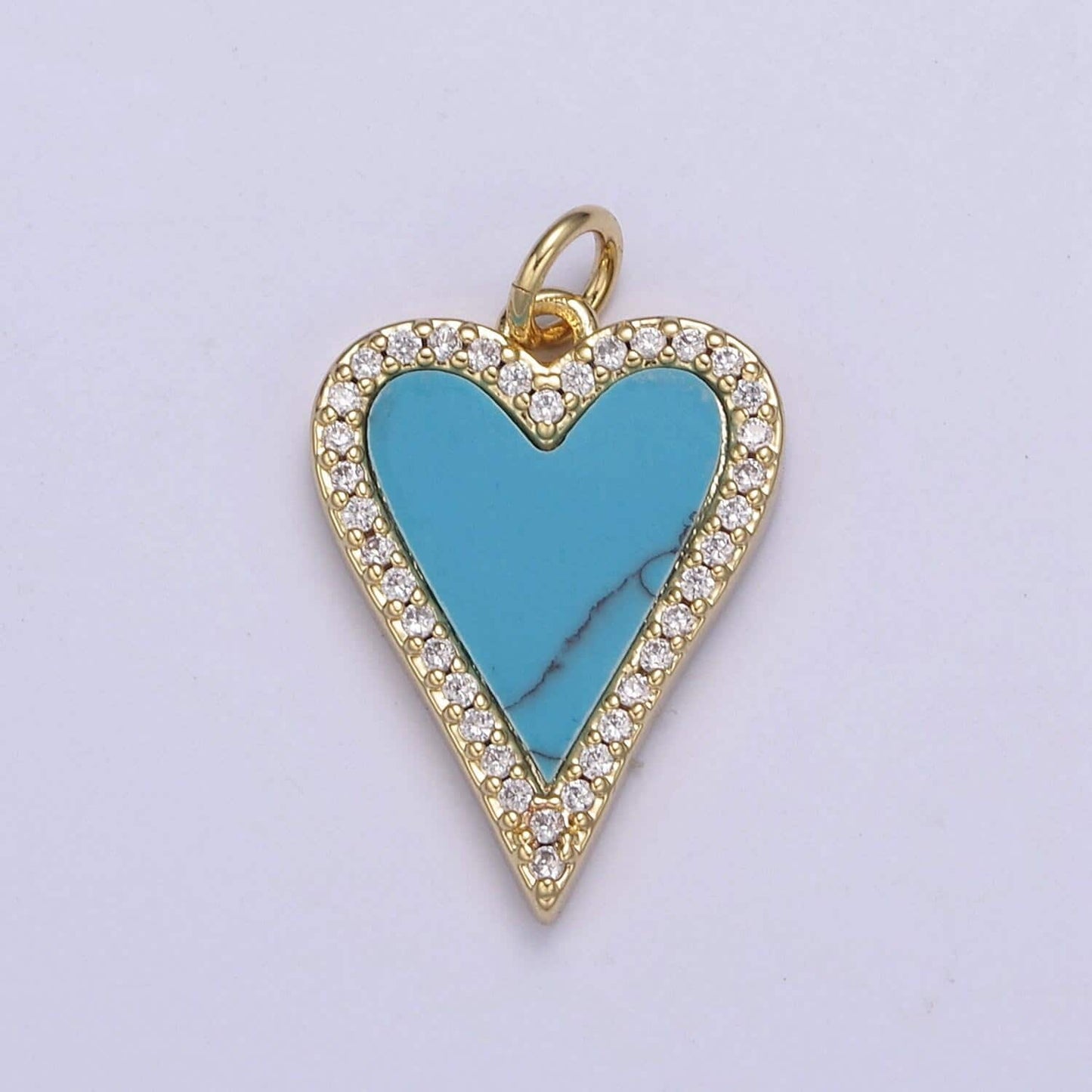 14k gold filled pearl, tiger eye, turquoise abalone shell charm pendant, heart love charm for necklace bracelet jewelry making n-640