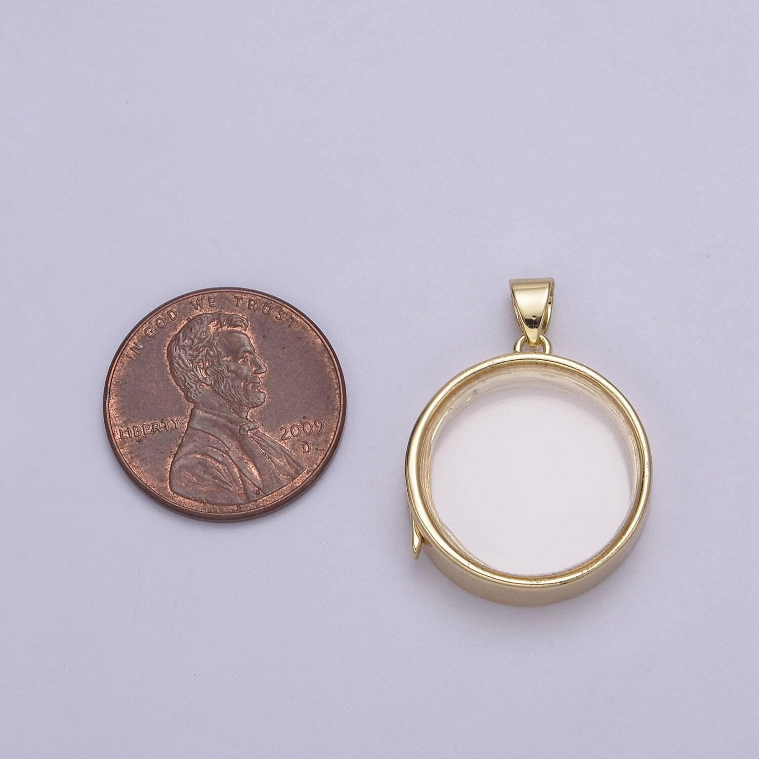 Dainty double sided round shaped glass case pendant locket customizable diy charm component necklace, bracelet | n-580