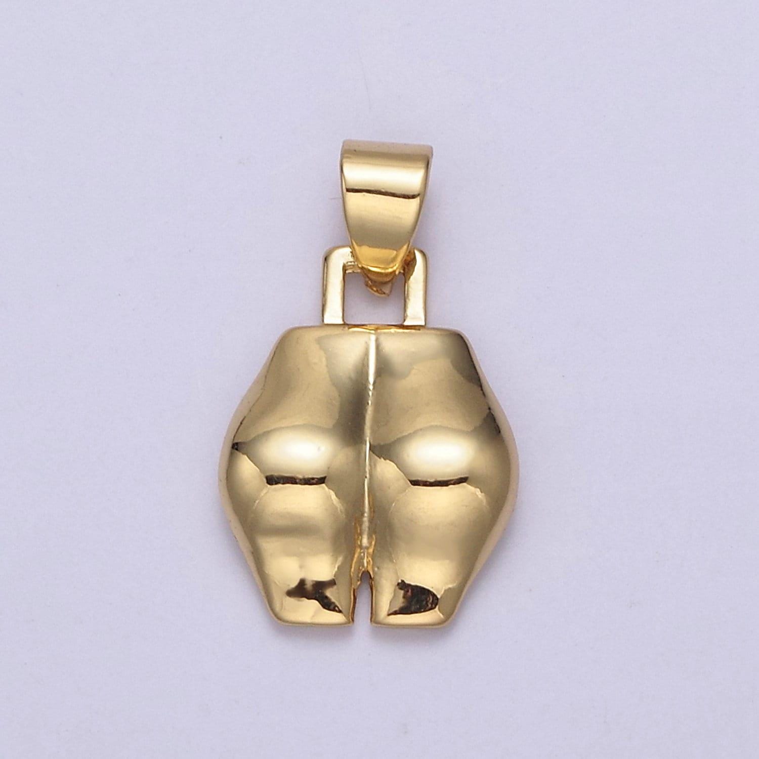 24k gold filled bootylicous booty pendant // butt ass charm // la femme necklace charm jewelry | diy fashion piece necklace bracelet | n-557