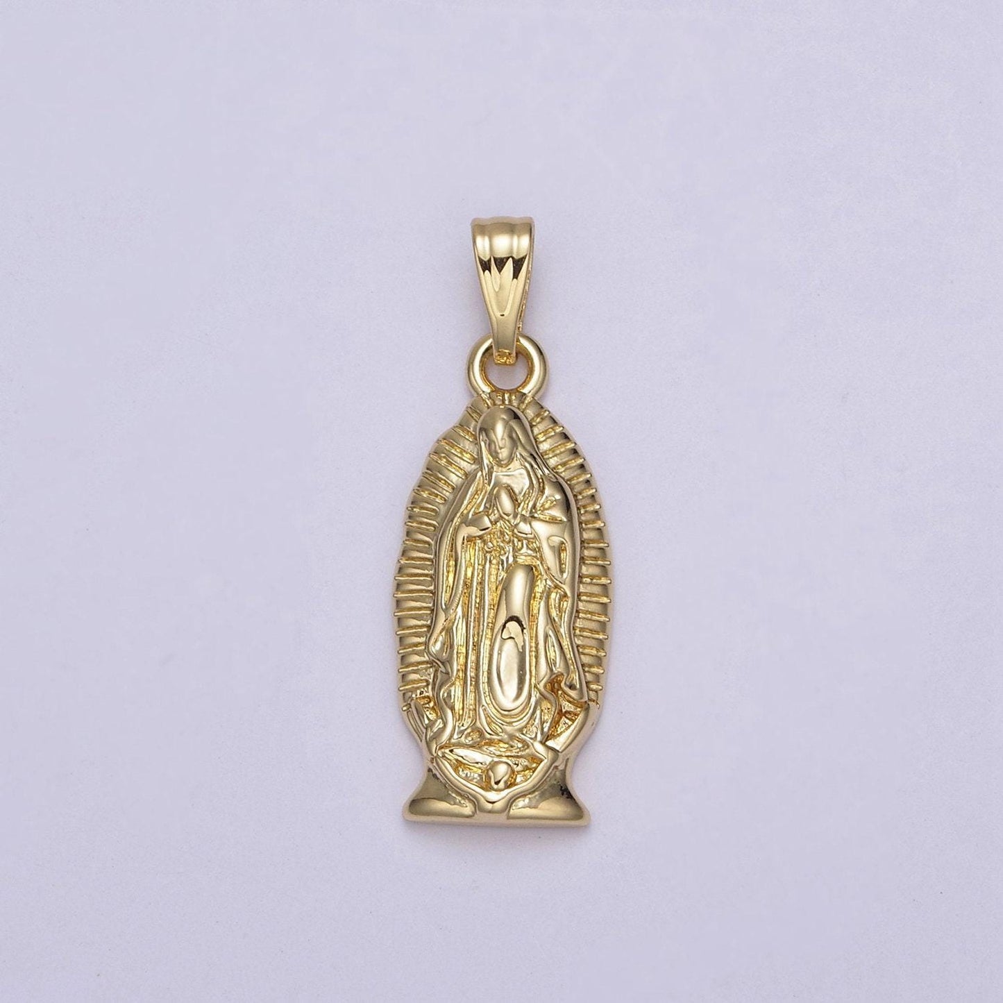 Gold lady guadalupe charm virgin mary pendant for religious jewelry making n-542