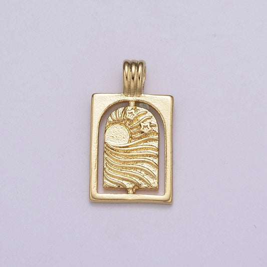 Breeze window tiny gold rustic charm mini window unique star moon sun wind charm for bracelet earring necklace supply n-521