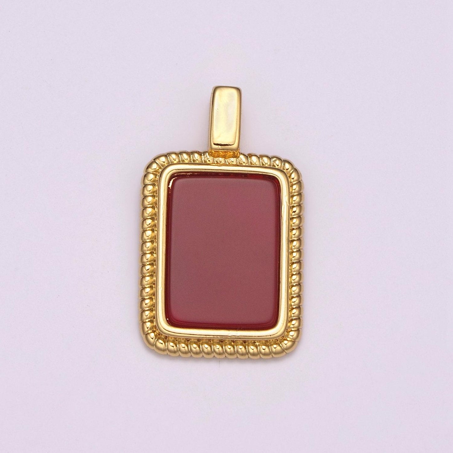 Gold rectangle gemstone medallion pendant abalone,tiger eye, carnelian,onyx,green agate for classic minimalist jewelry n473~n-477