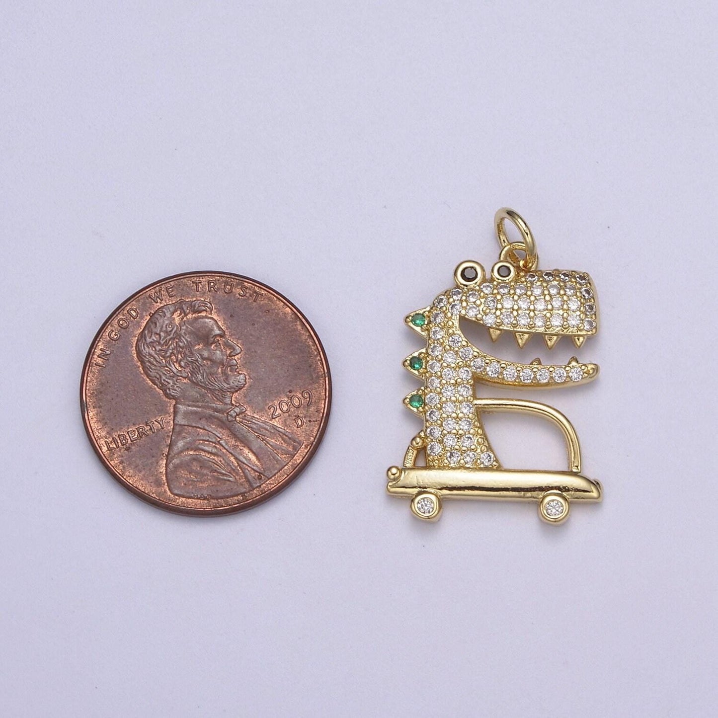 Dainty gold cute dinosaur charms, gold dinosaur tyrannosaurus rex charm men women unisex kids jewelry for bracelet necklace earring supply