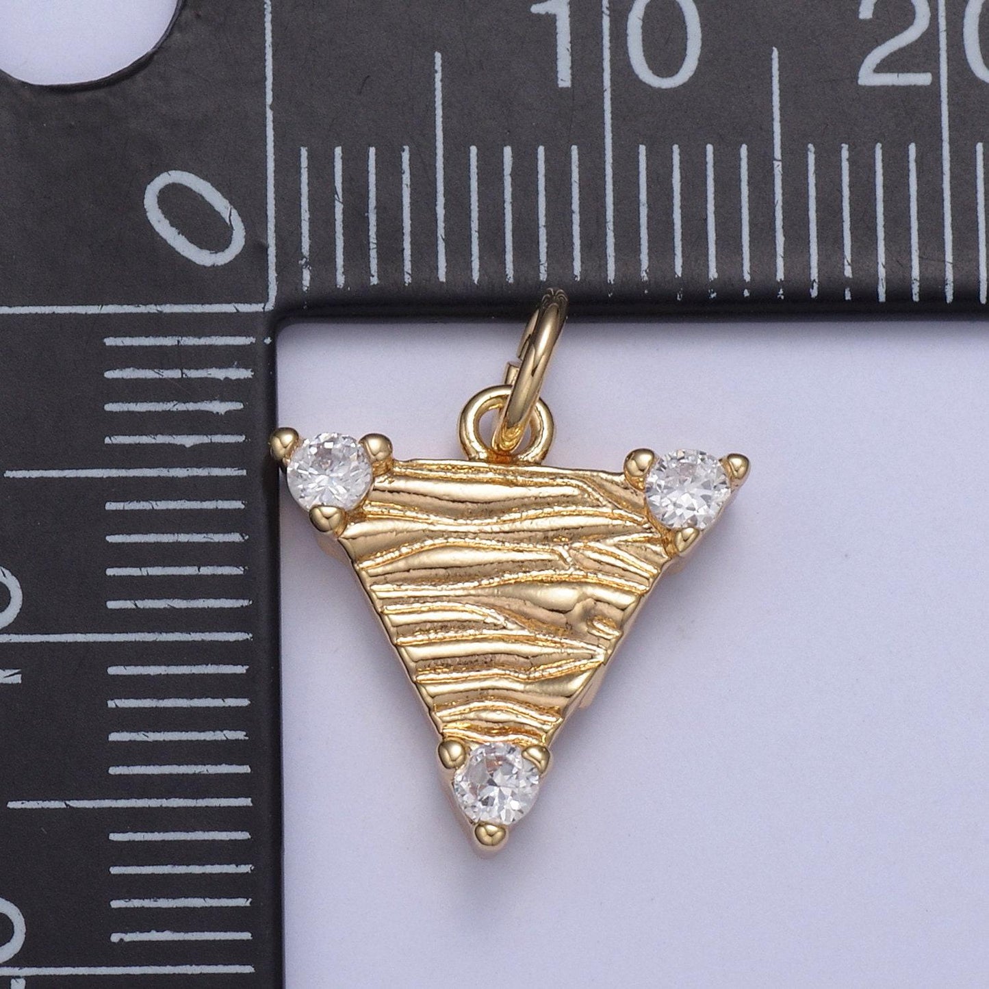 16k gold fill dainty triangle charm cubic zirconia charm in gold fill micro pave cz geometric charm for diy earring bracelet necklace supply
