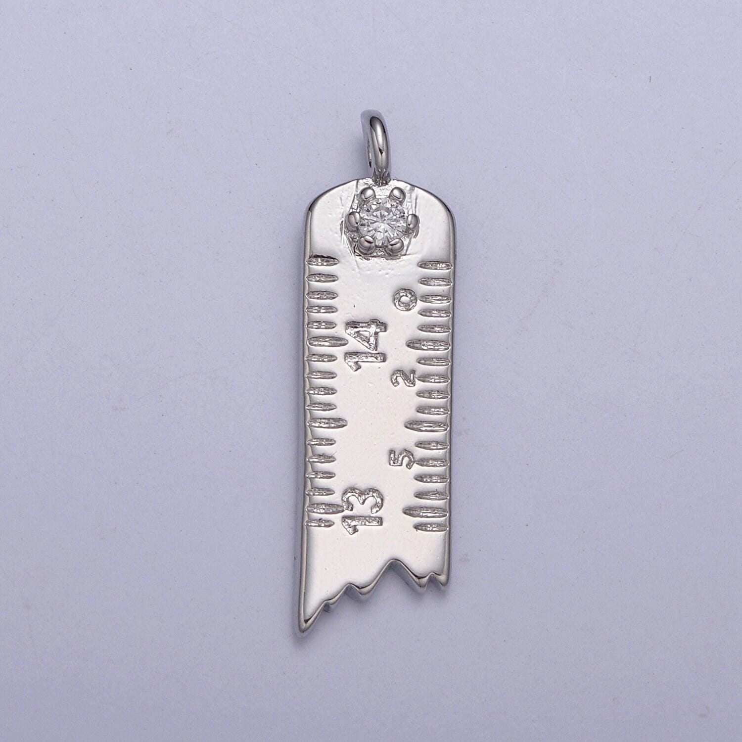 Dainty ruler charm gold / silver ruler pendant for necklace bracelet earring component n-369 / n-370