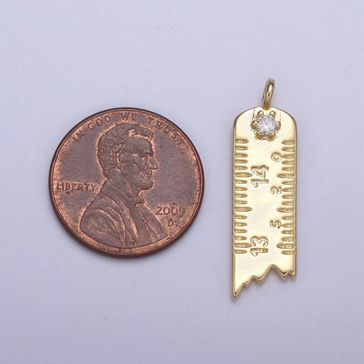 Dainty ruler charm gold / silver ruler pendant for necklace bracelet earring component n-369 / n-370