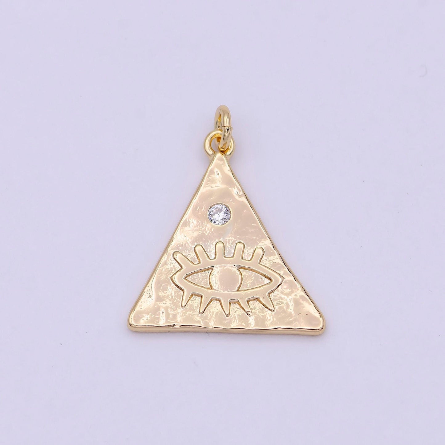 Dainty triangle evil eye charm eye of ra amulet pendant for necklace earring bracelet supply n-364